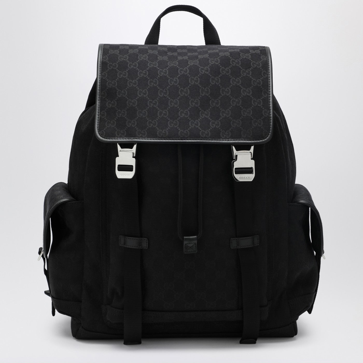 Gucci Large Black Gg Fabric Backpack Men GUCCI
