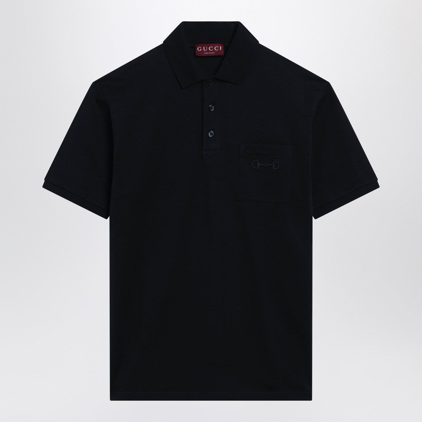Gucci Midnight Blue Stretch Cotton Pique Polo Shirt Men GUCCI