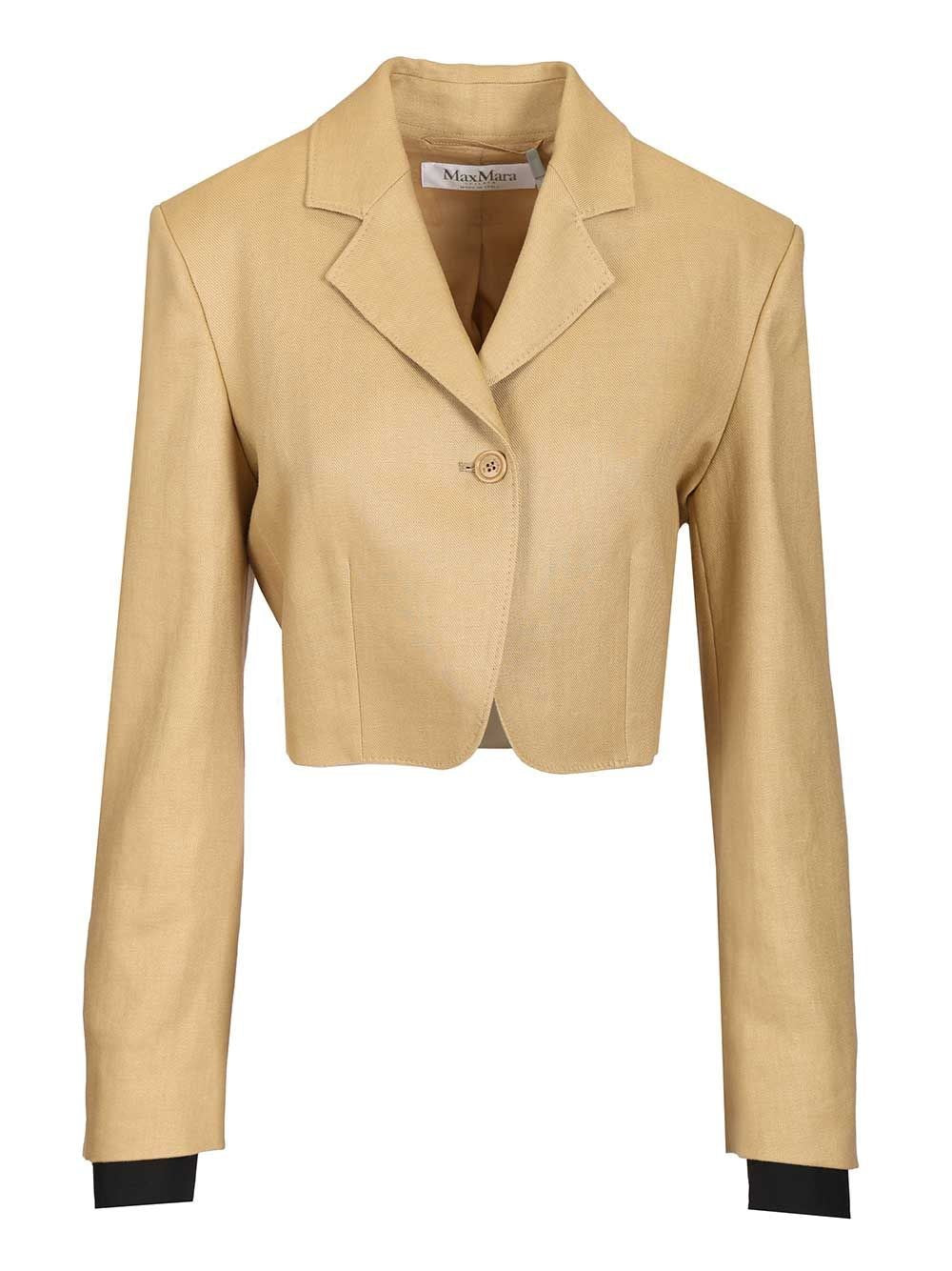Max Mara Women Linen Diagonal Crop Jacket MAX MARA