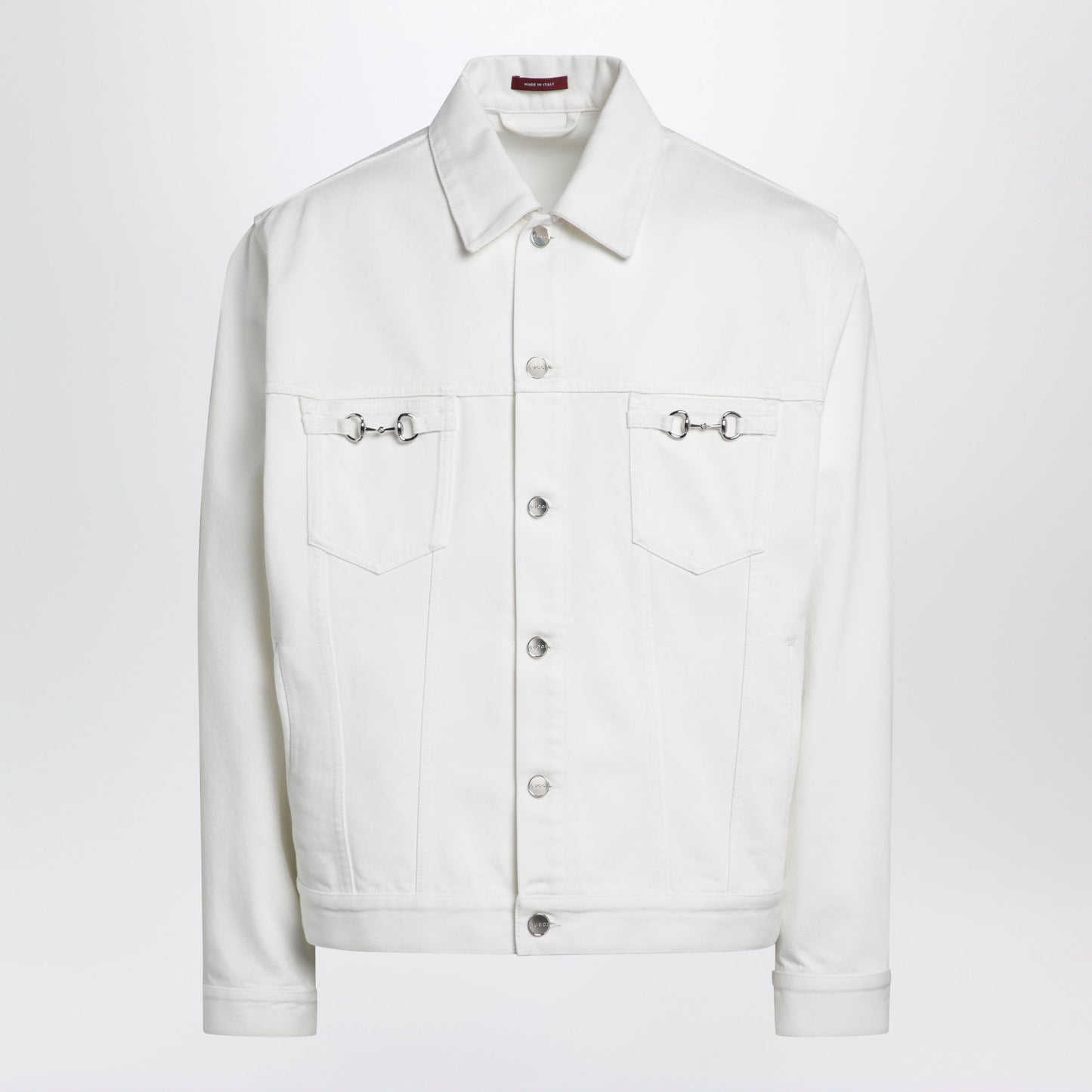 Gucci White Jacket With Horsebit Detail Men GUCCI