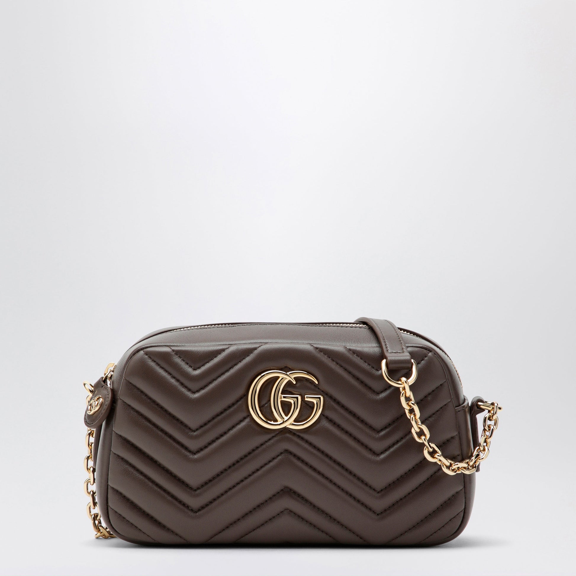 Gucci Small Gg Marmont Camera Bag In Taupe Nappa Leather Women GUCCI