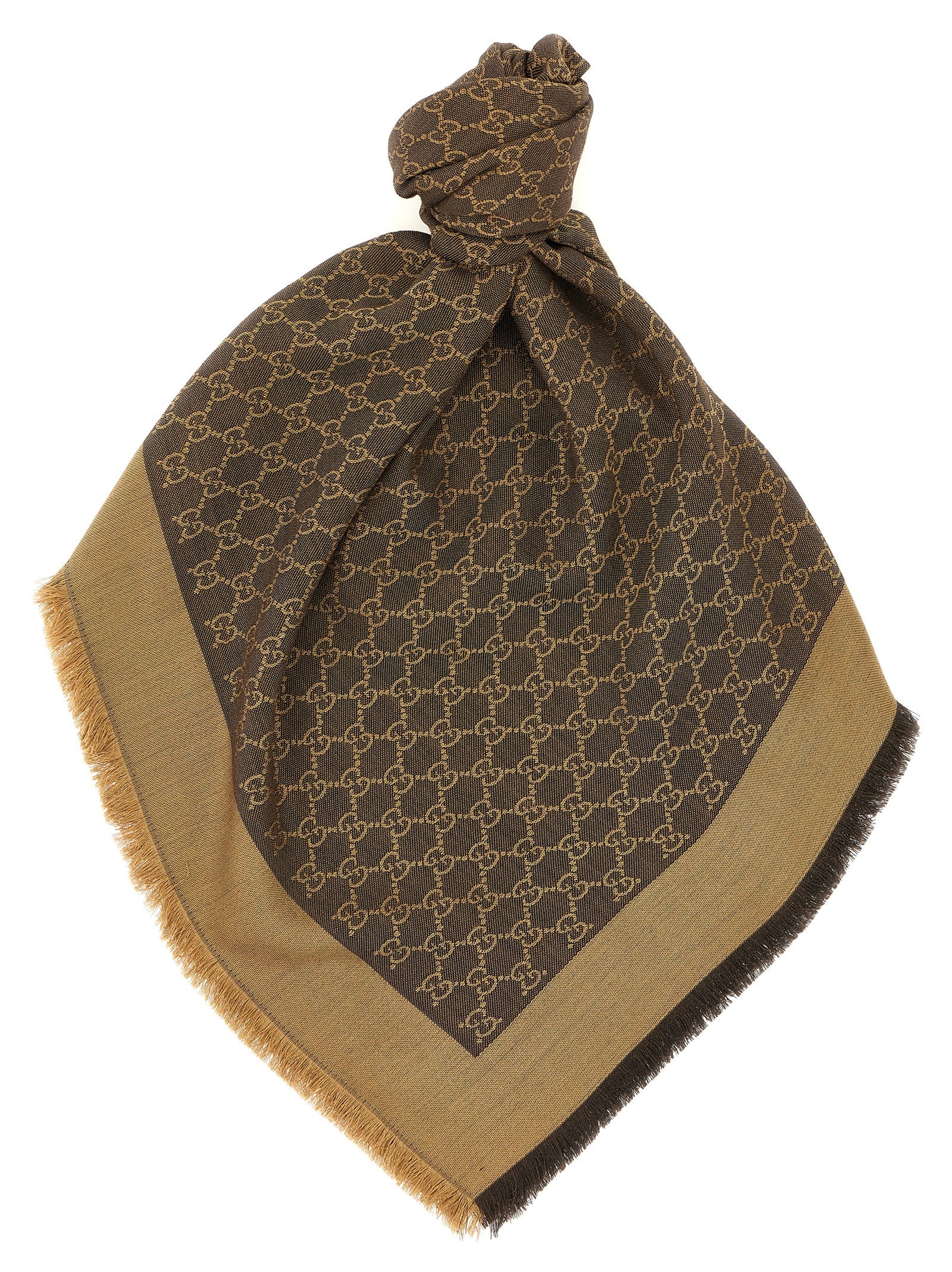 Gucci Women Wool And Silk Shawl Gg GUCCI