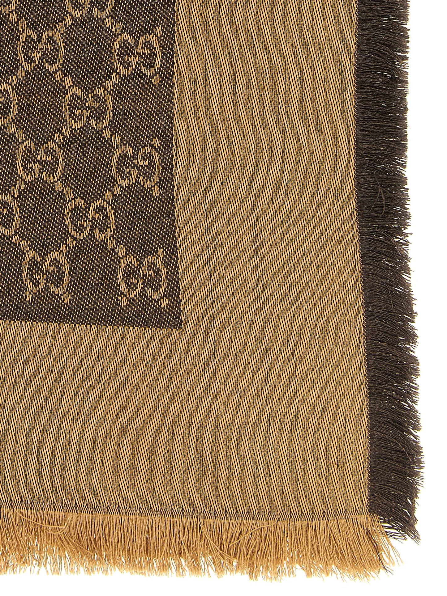 Gucci Women Wool And Silk Shawl Gg GUCCI