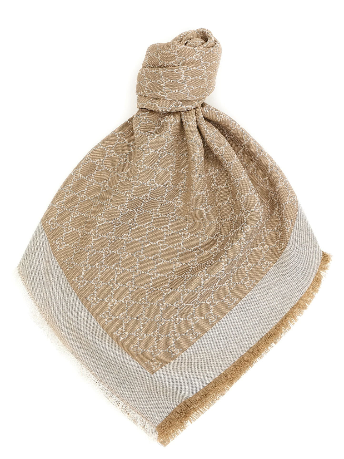 Gucci Women Wool And Silk Shawl Gg GUCCI