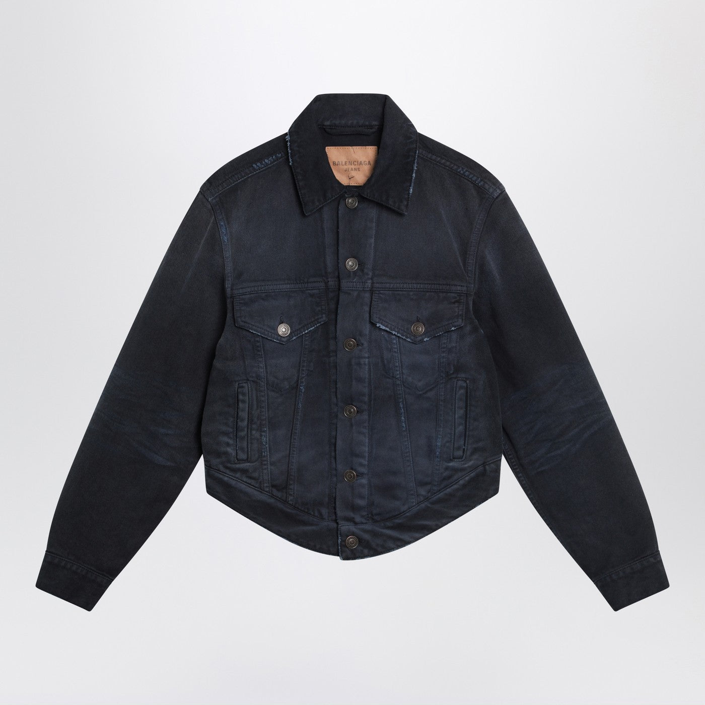 Balenciaga Navy Blue Jacket With Curved Waist Women BALENCIAGA