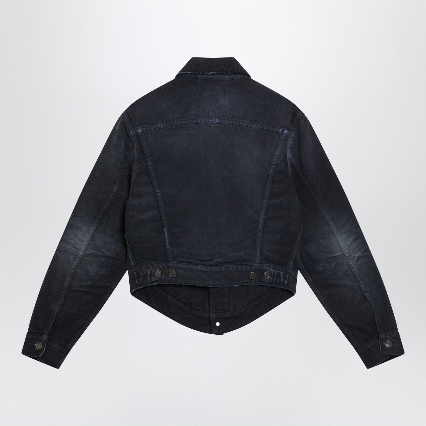 Balenciaga Navy Blue Jacket With Curved Waist Women BALENCIAGA