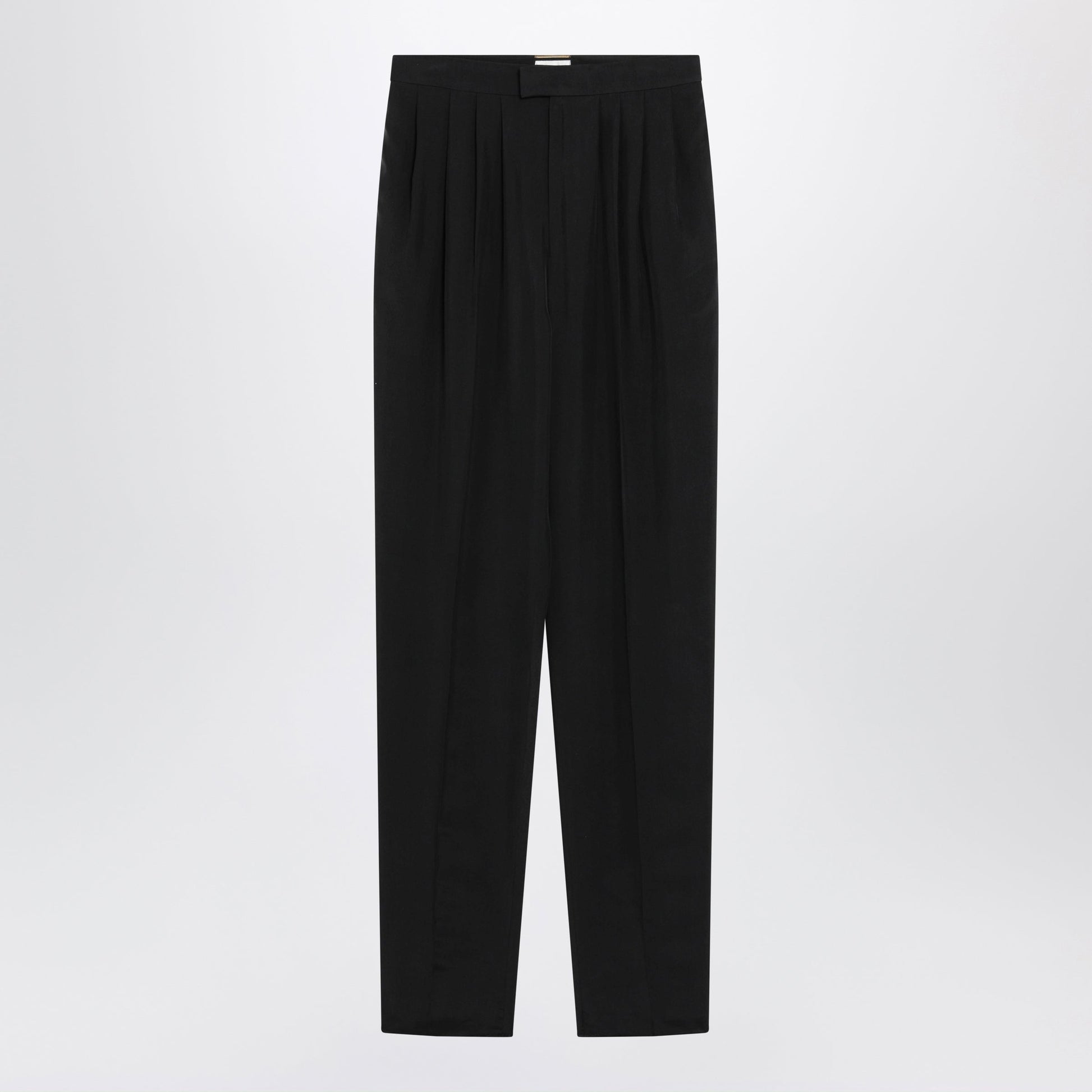 Saint Laurent Tailored Trousers In Black Habutai Silk Women SAINT LAURENT