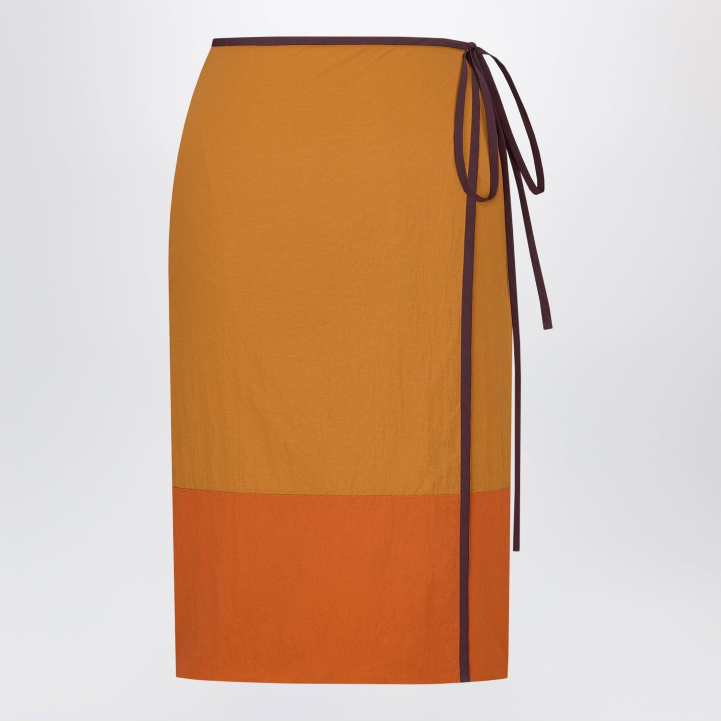 Saint Laurent Mid-Rise Pencil Skirt In Nylon, Yellow Women SAINT LAURENT