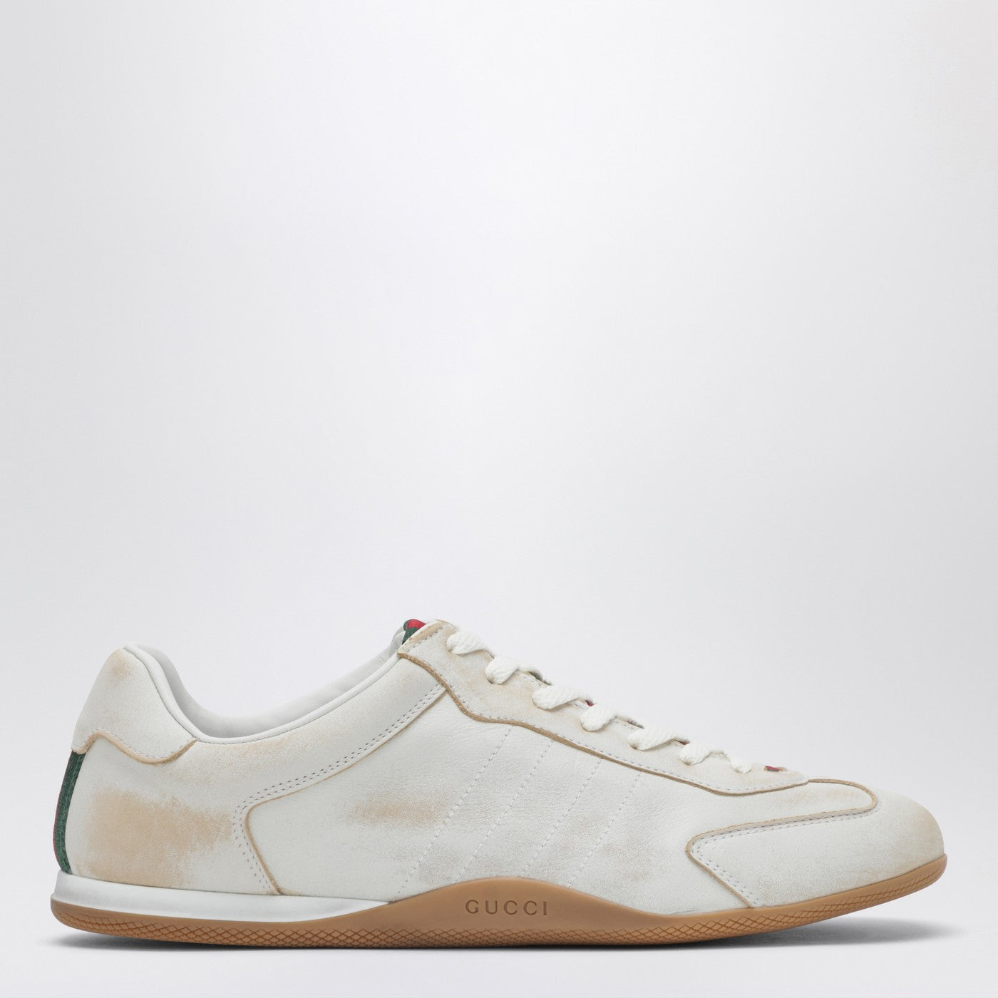 Gucci Gucci Shift Sneakers In White Delave-Effect Leather Women GUCCI