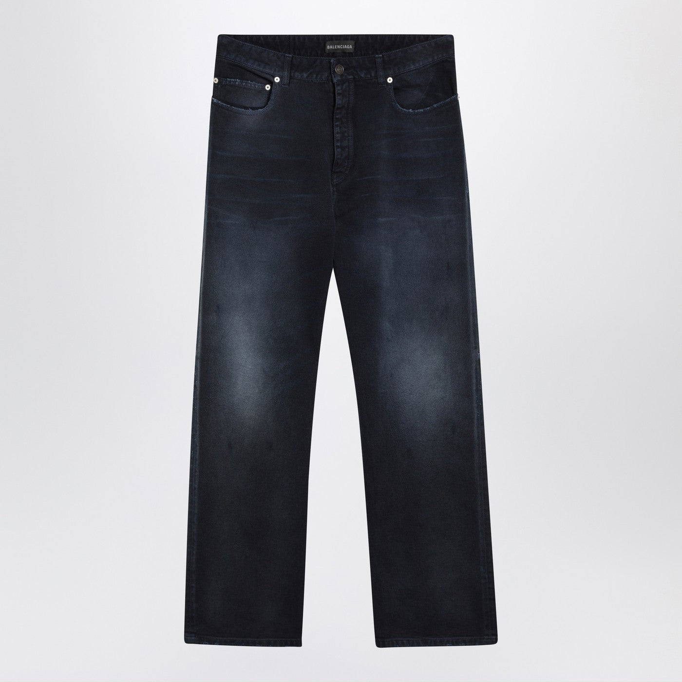 Balenciaga Wide-Leg Blue Washed-Effect Jeans Men BALENCIAGA