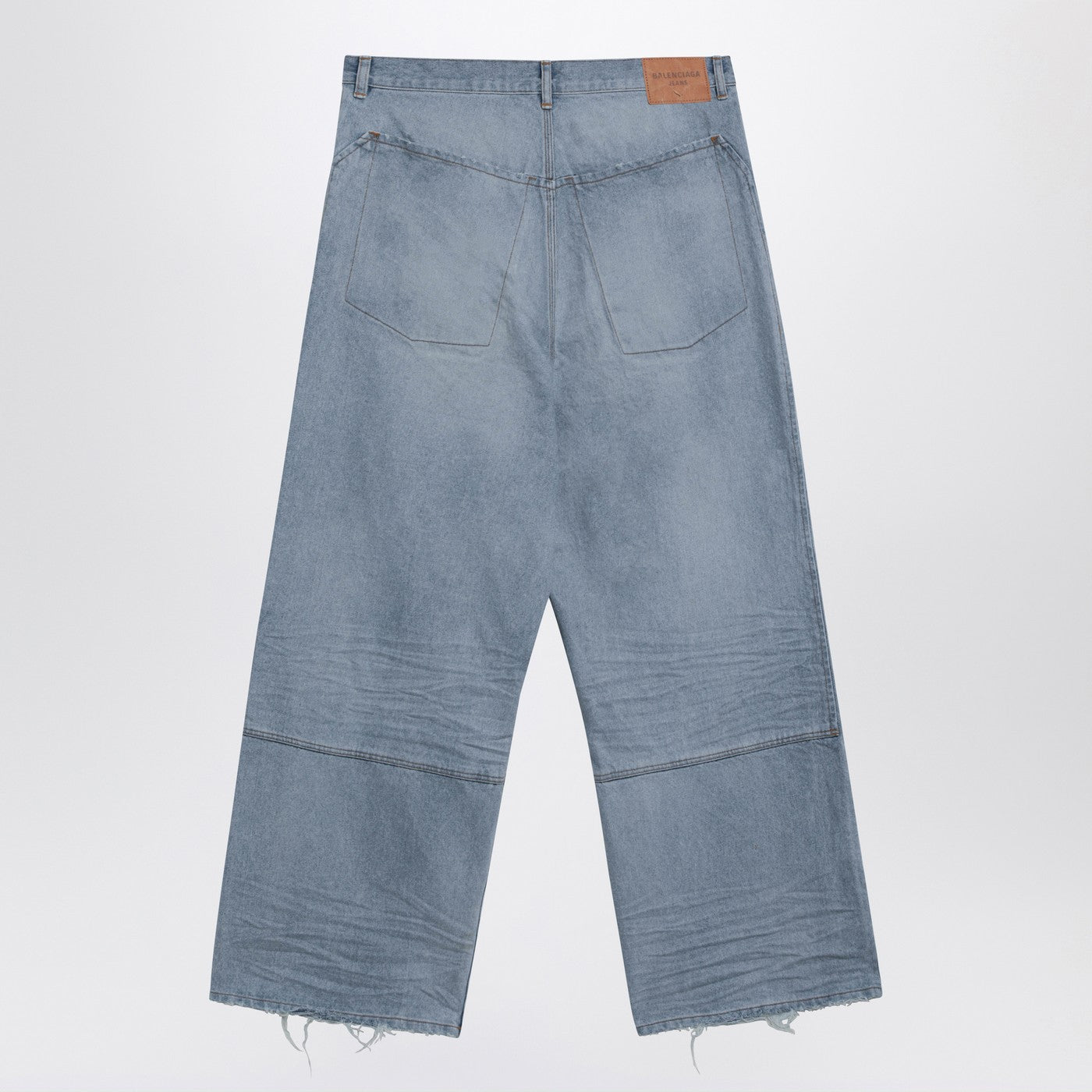 Balenciaga Light Blue Baggy Jeans With Rips Men BALENCIAGA