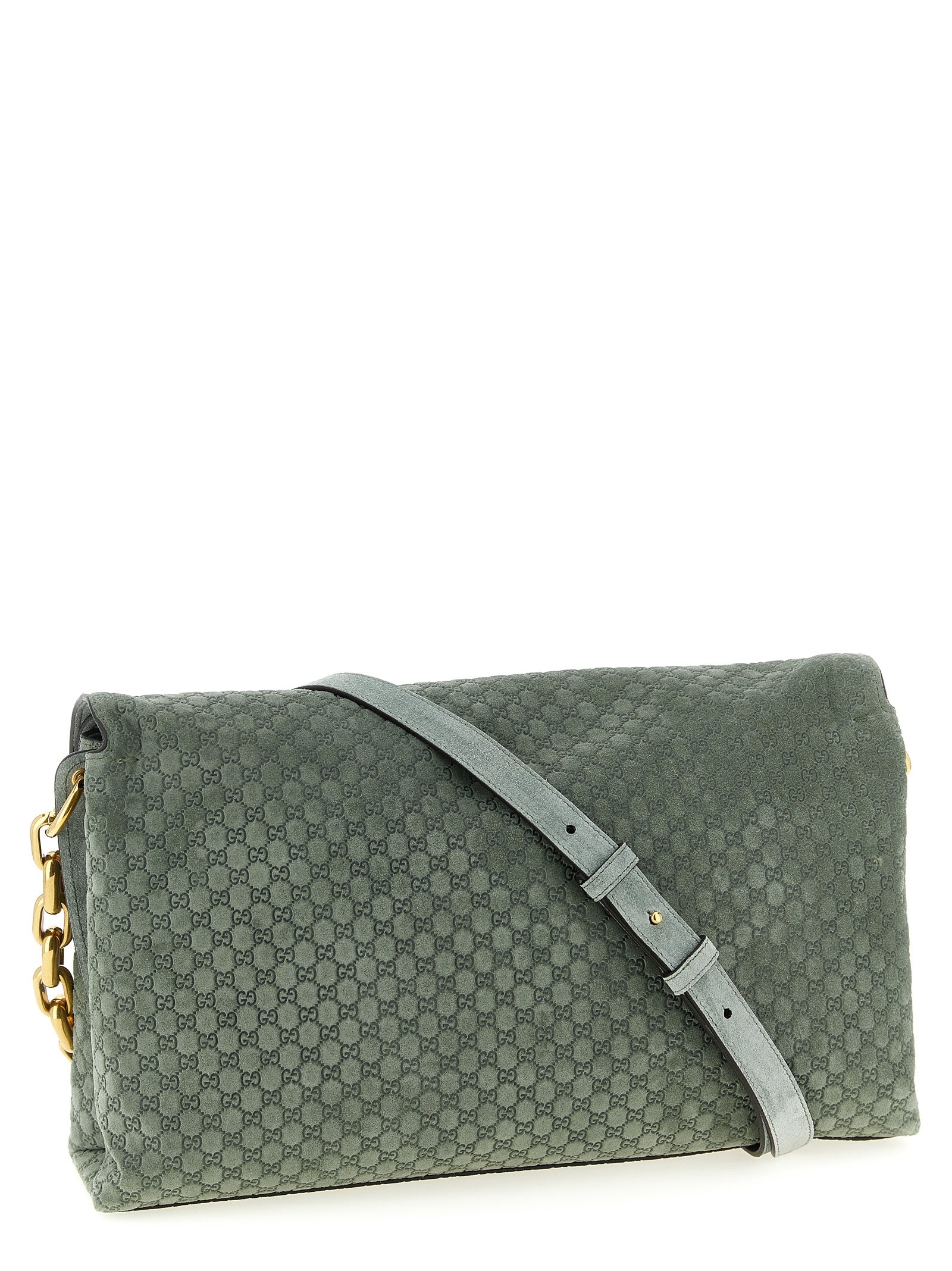 Gucci Women Gg Large Suede Shoulder Bag GUCCI