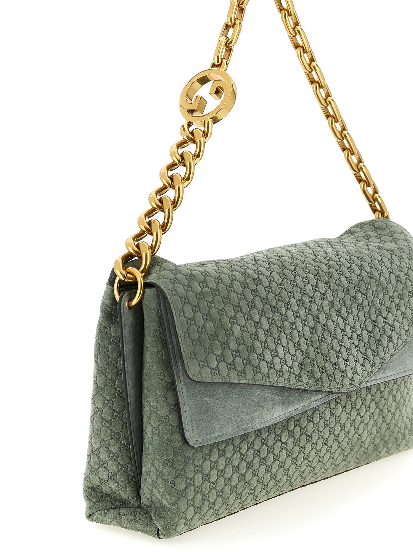 Gucci Women Gg Large Suede Shoulder Bag GUCCI