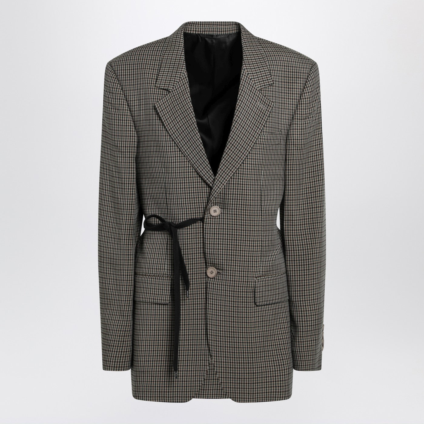 Balenciaga Vichy-Pattern Jacket With Side Lace Detail Women BALENCIAGA