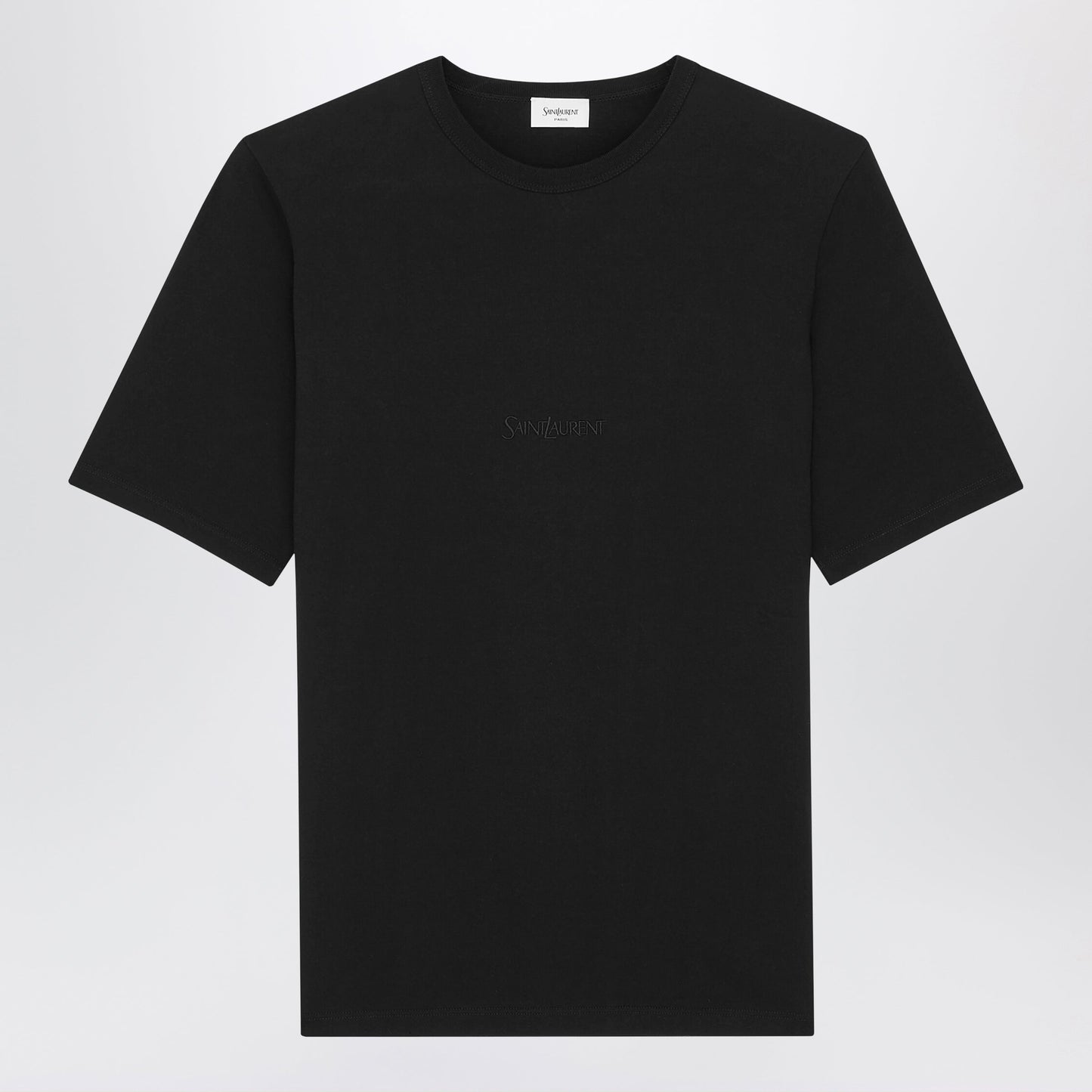 Saint Laurent Black Oversized T-Shirt With Logo Embroidery Men SAINT LAURENT