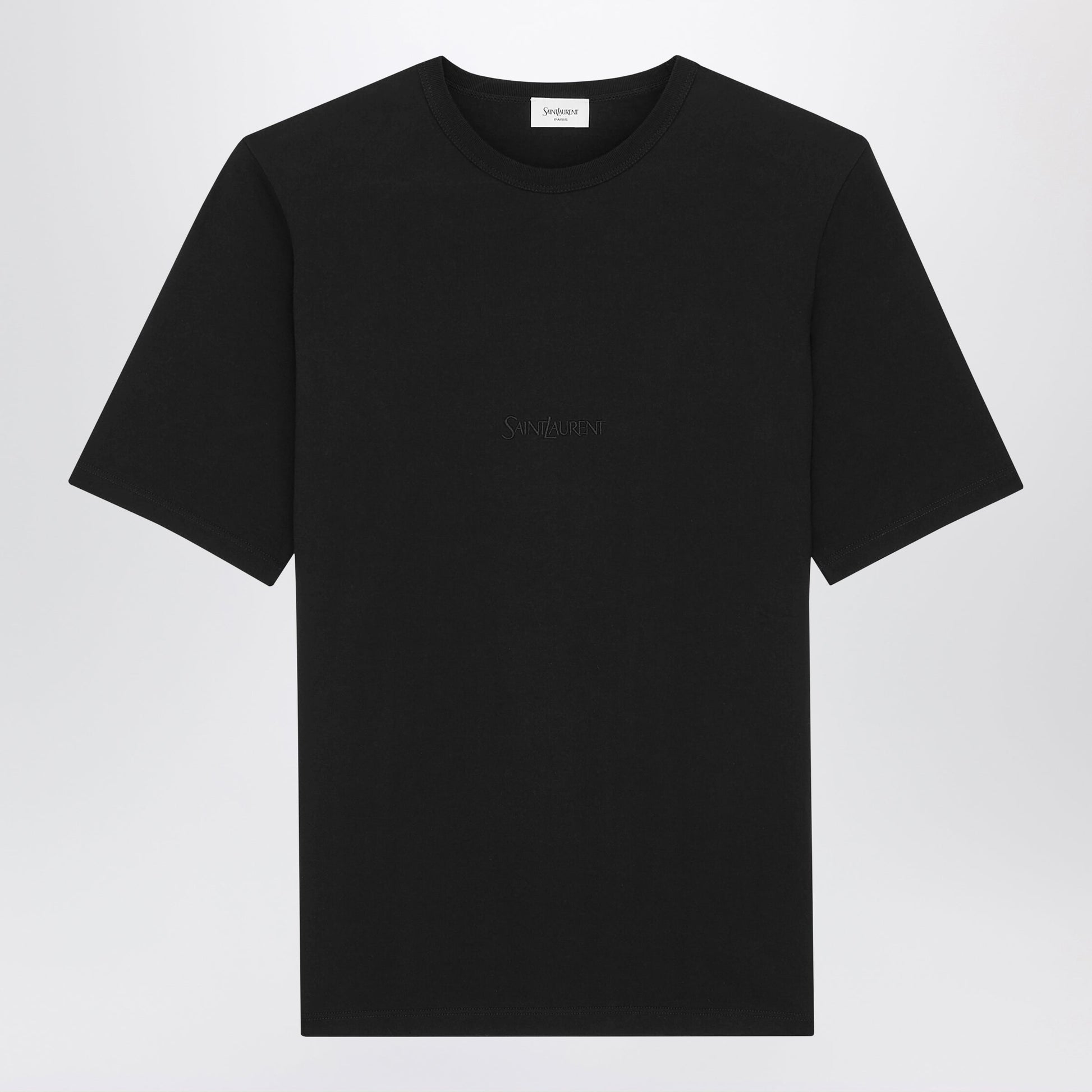 Saint Laurent Black Oversized T-Shirt With Logo Embroidery Men SAINT LAURENT
