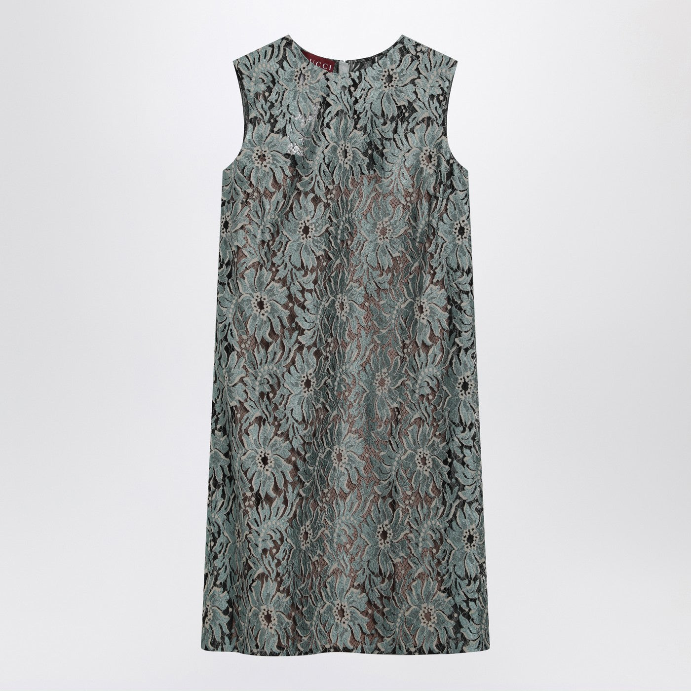 Gucci Sage Green Floral Lace Dress Women GUCCI