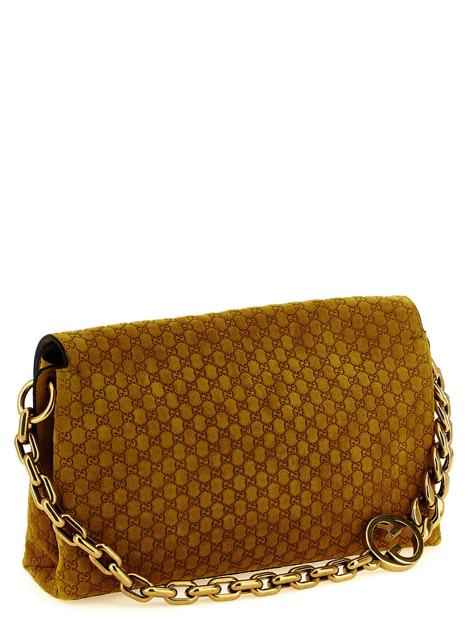 Gucci Women Gg Medium Suede Shoulder Bag GUCCI