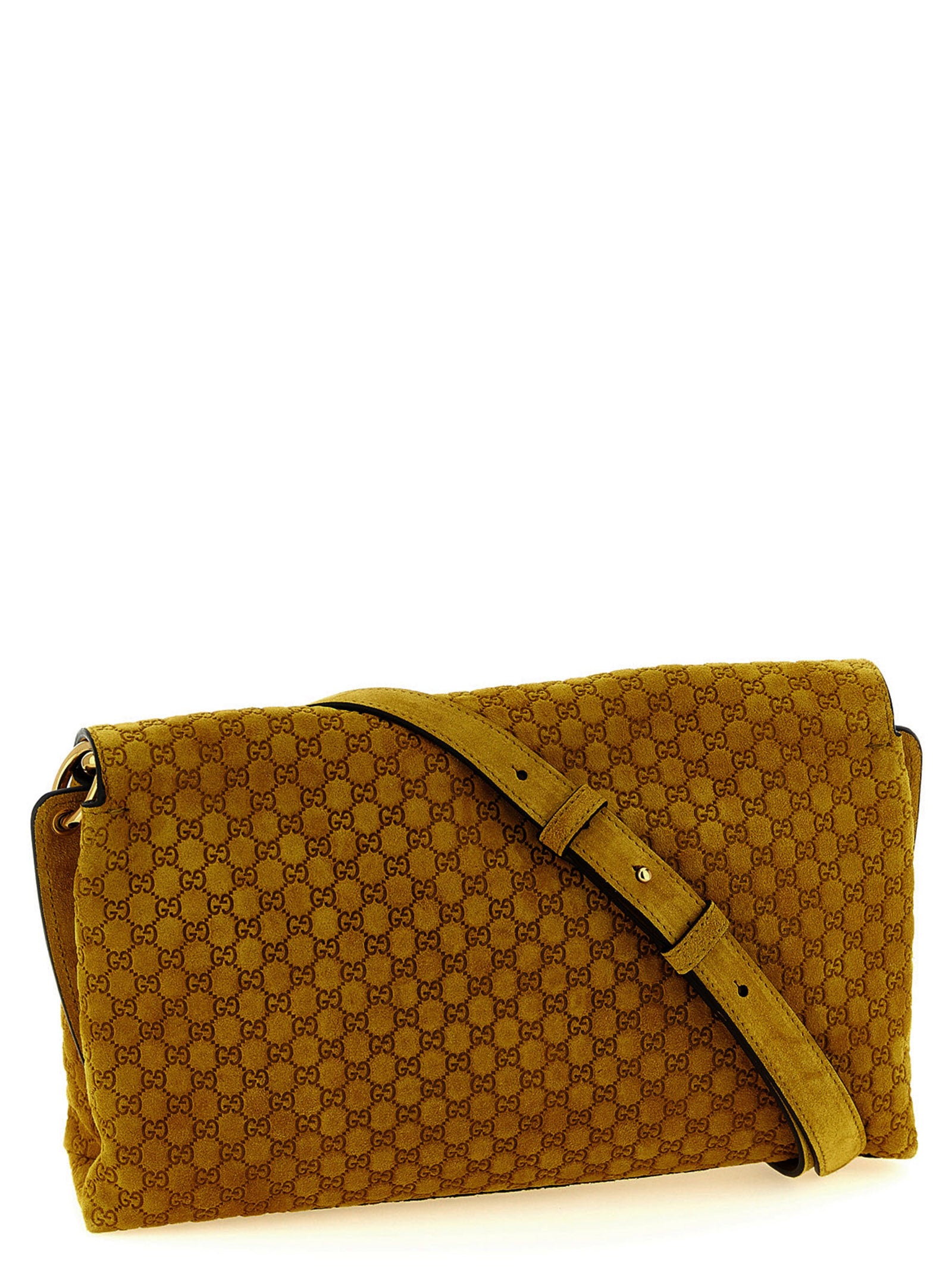 Gucci Women Gg Medium Suede Shoulder Bag GUCCI