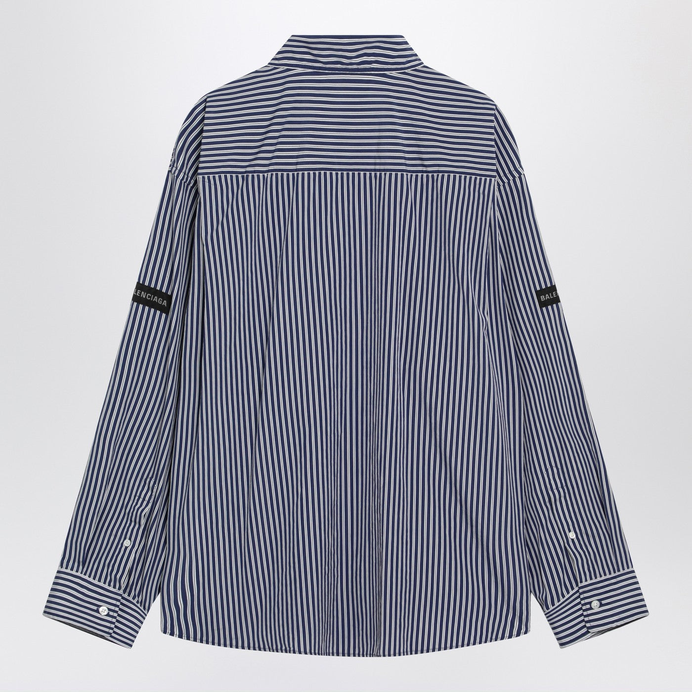 Balenciaga Oversize Navy Blue And White Striped Shirt Men BALENCIAGA