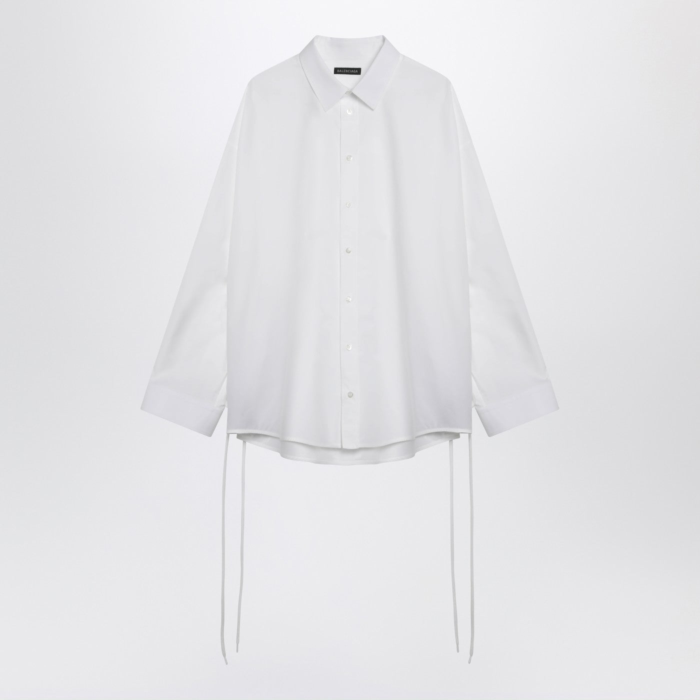 Balenciaga White Cotton Shirt With Lace-Up Details Women BALENCIAGA