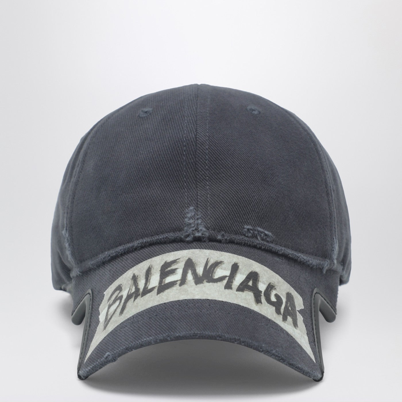 Balenciaga Black Washed-Effect Masking Tape Cap Men BALENCIAGA
