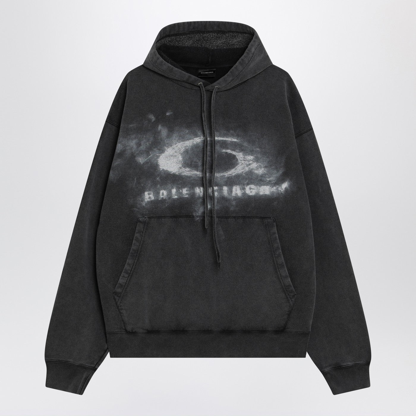 Balenciaga Black Faded Crayon Loop Oversize Hoodie Men BALENCIAGA