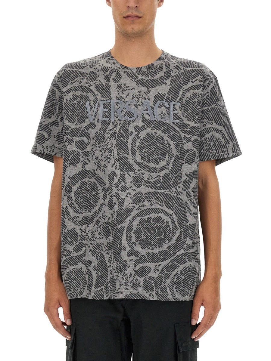 Versace Men Silhouette Baroque Logo T-Shirt VERSACE