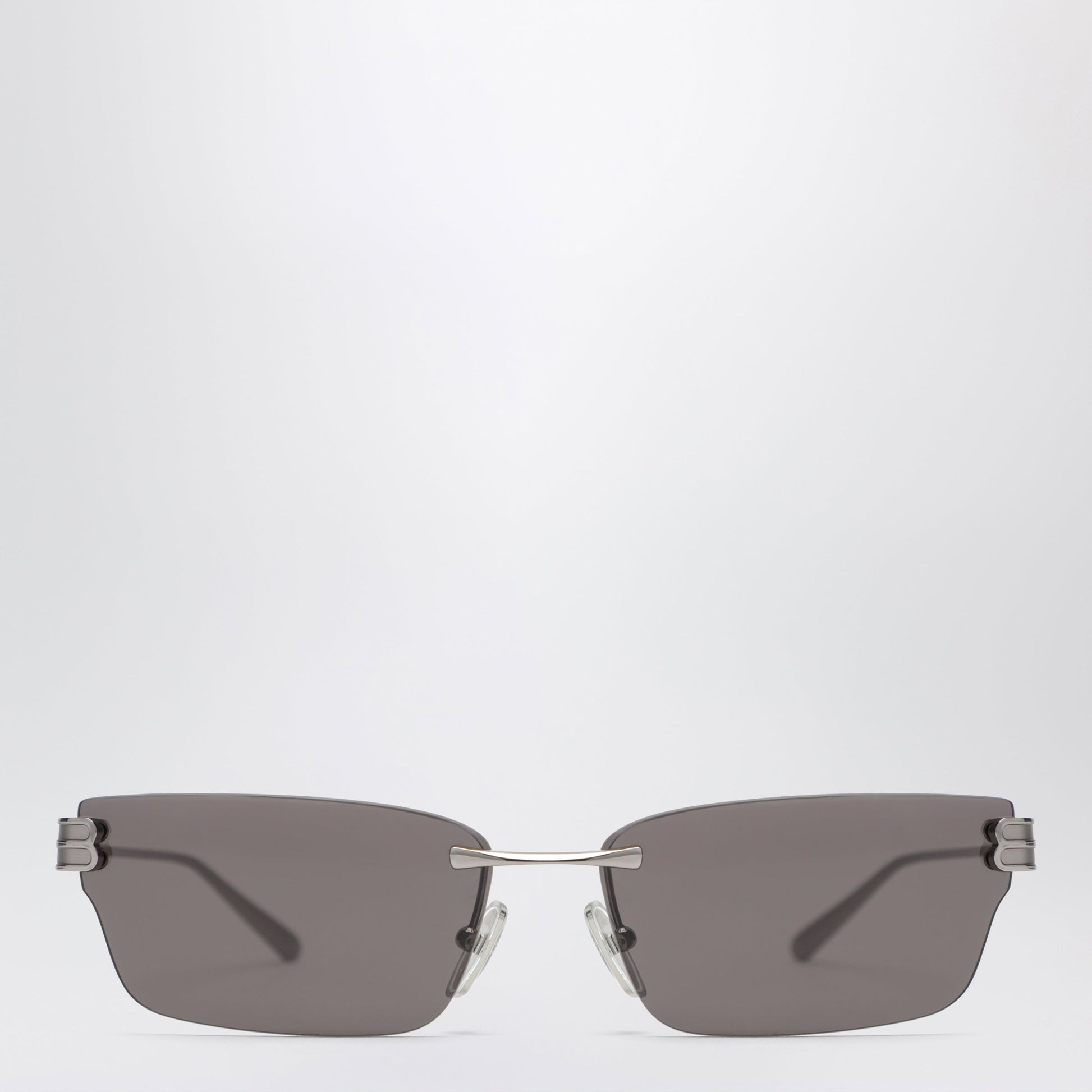 Balenciaga Gossip Rectangular Silver/Black Sunglasses Women BALENCIAGA