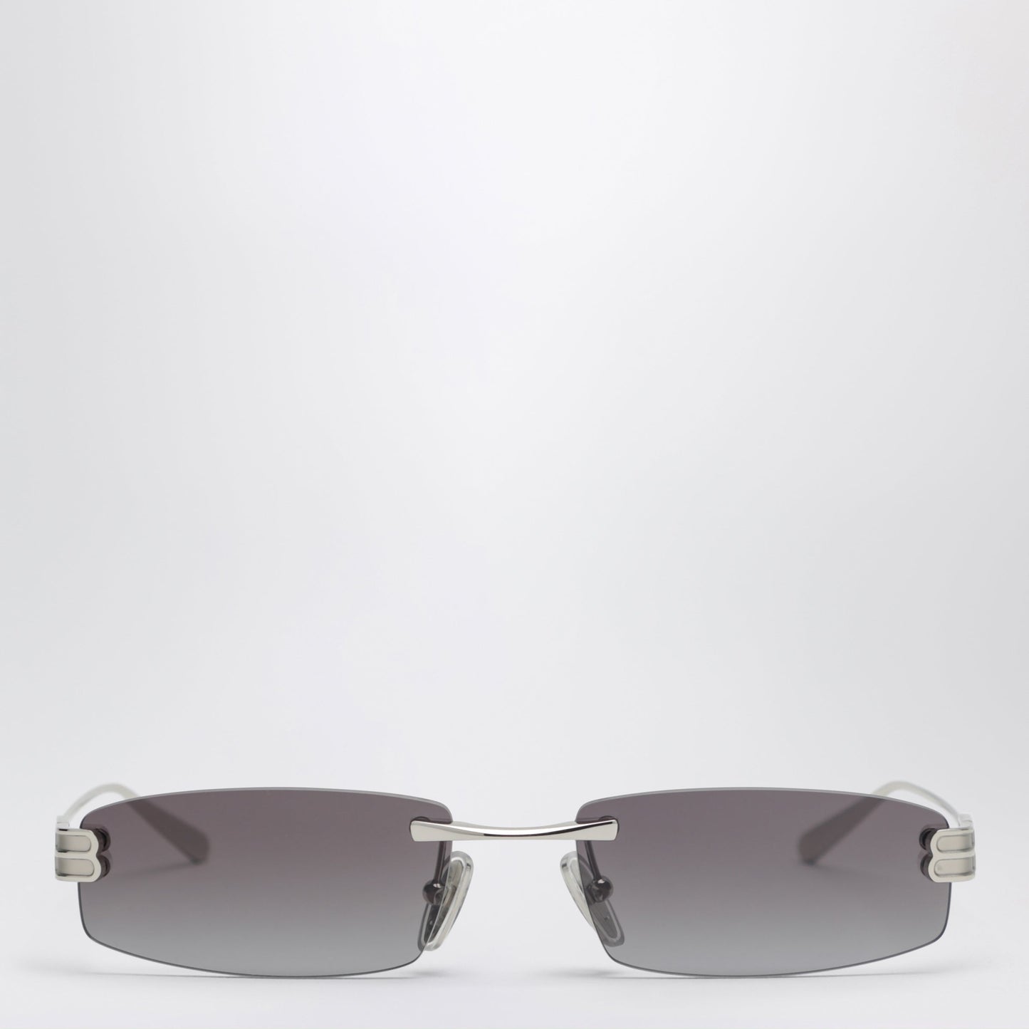Balenciaga Gossip Rectangular Silver/Gradient Grey Sunglasses Women BALENCIAGA