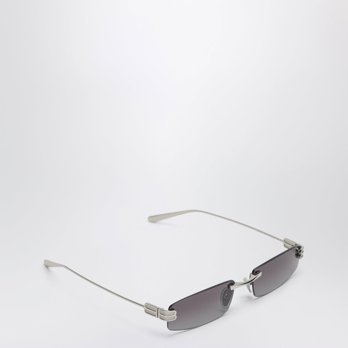Balenciaga Gossip Rectangular Silver/Gradient Grey Sunglasses Women BALENCIAGA