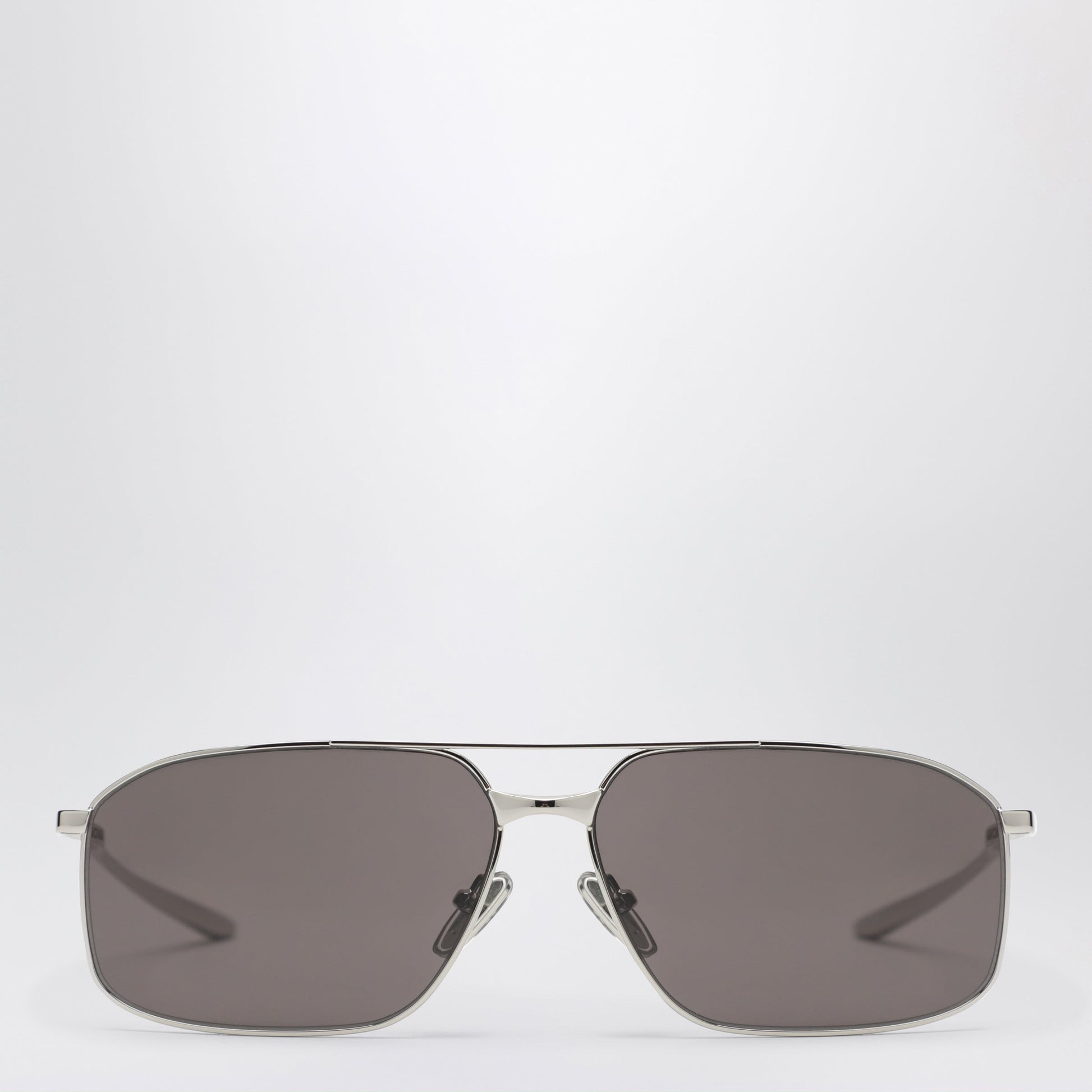 Balenciaga Rectangular Silver/Black Sunglasses Women BALENCIAGA