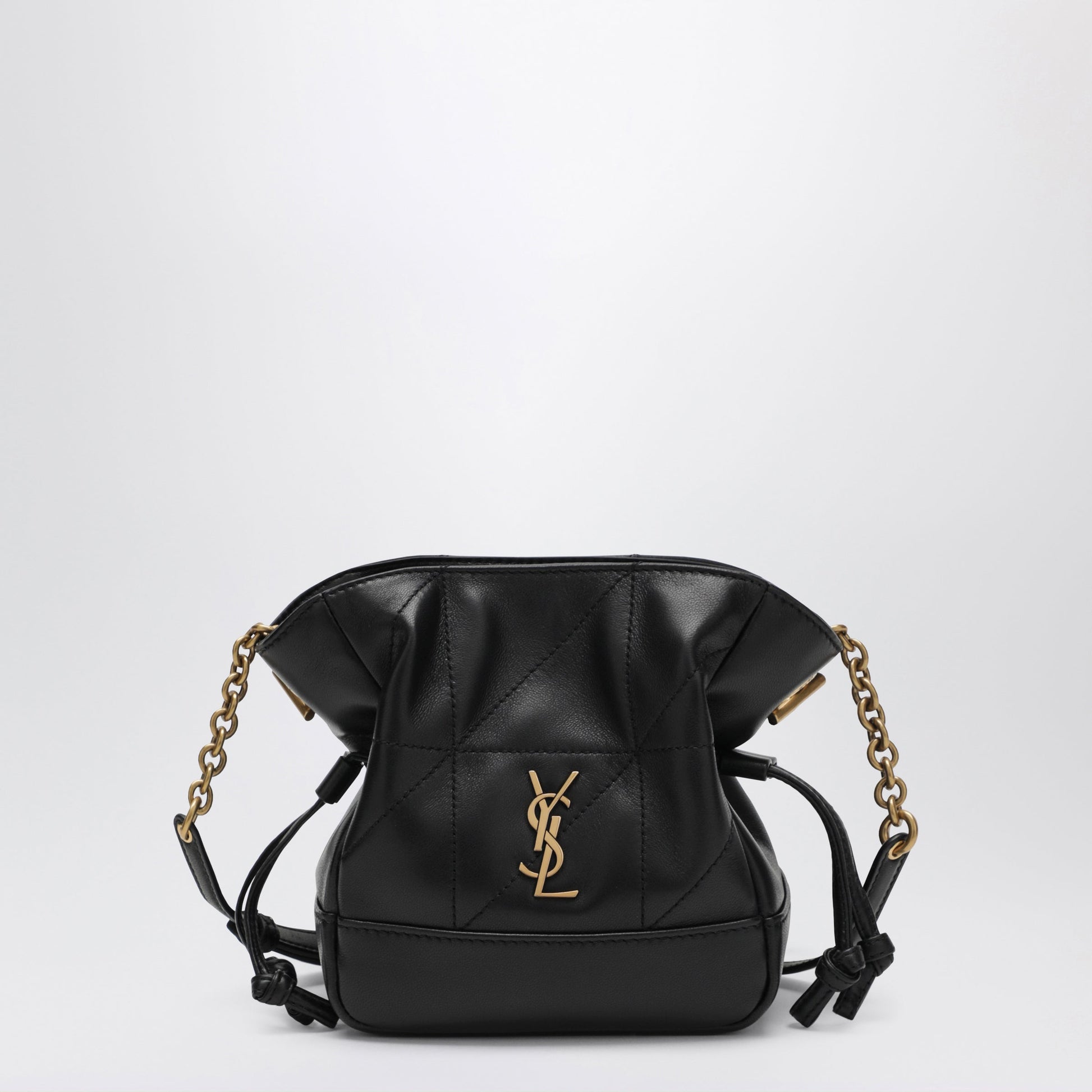 Saint Laurent Jamie Mini Shoulder Pouch In Lambskin Leather, Black Women SAINT LAURENT