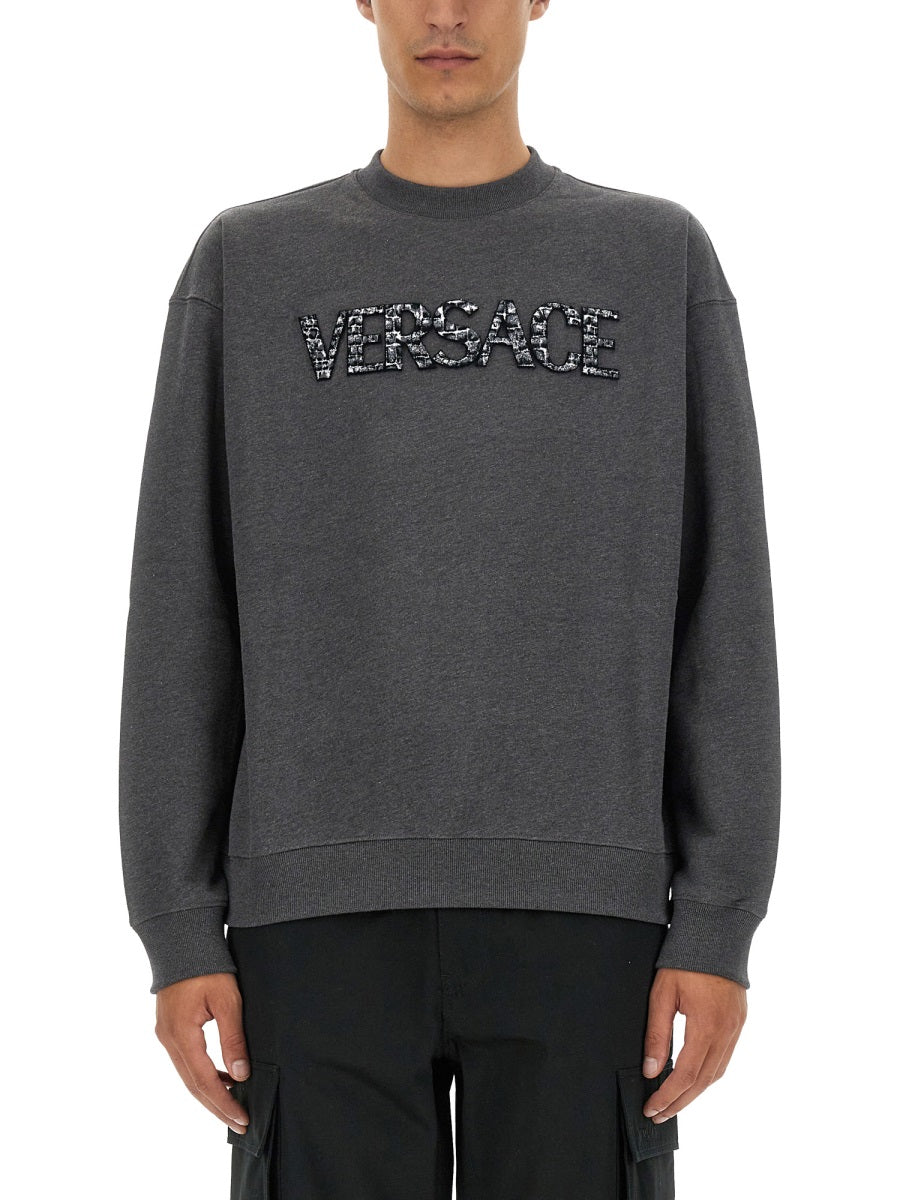 Versace Men Sweatshirt With Crocodile Logo VERSACE