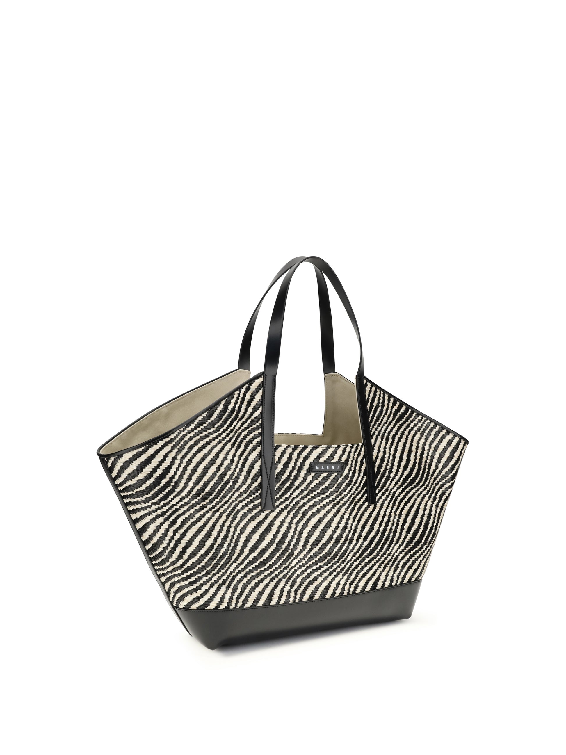 Marni Women Raffia Effect Fabric Tote Bag MARNI