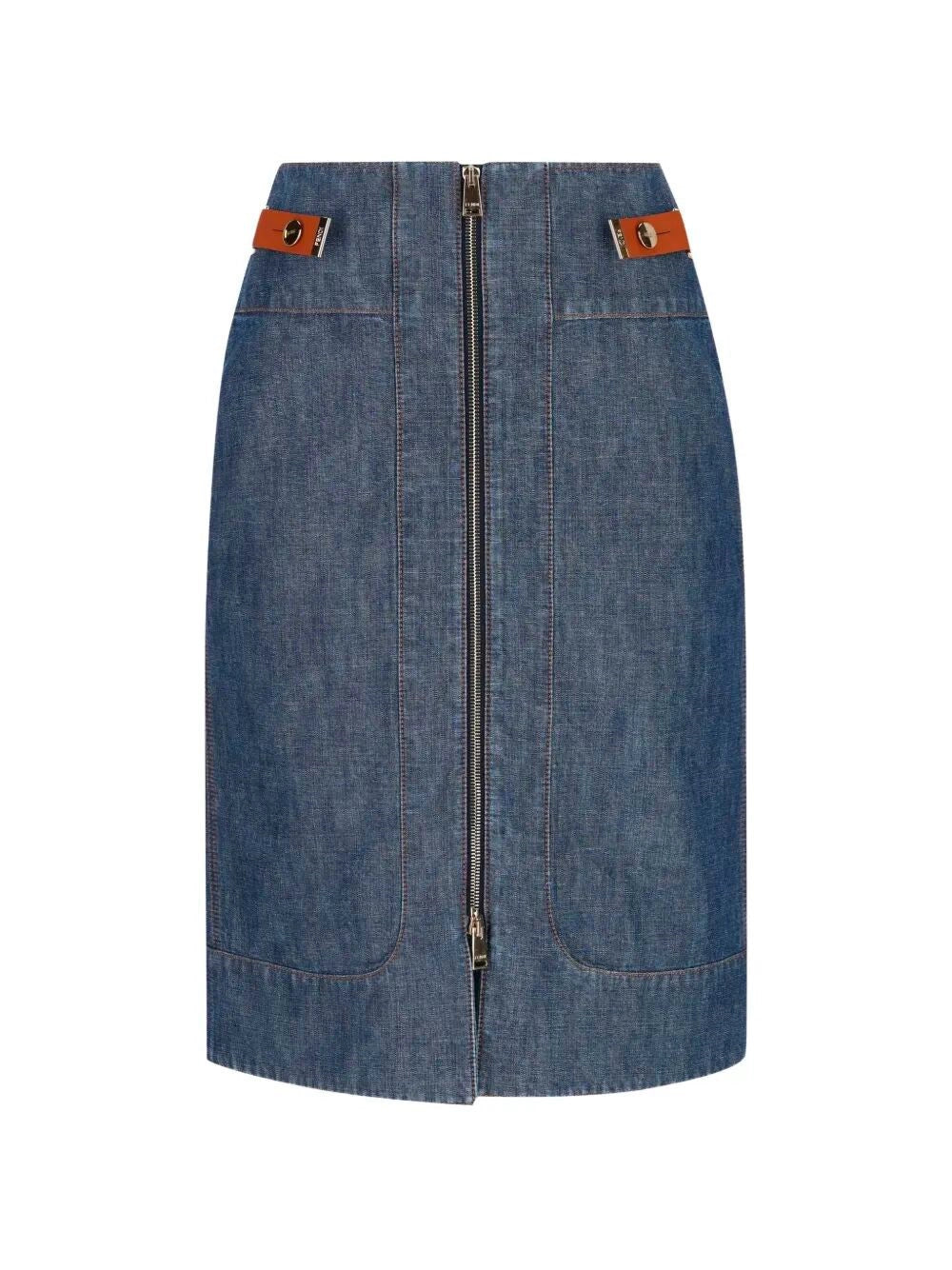 Fendi Women `Chambray` Denim Skirt FENDI