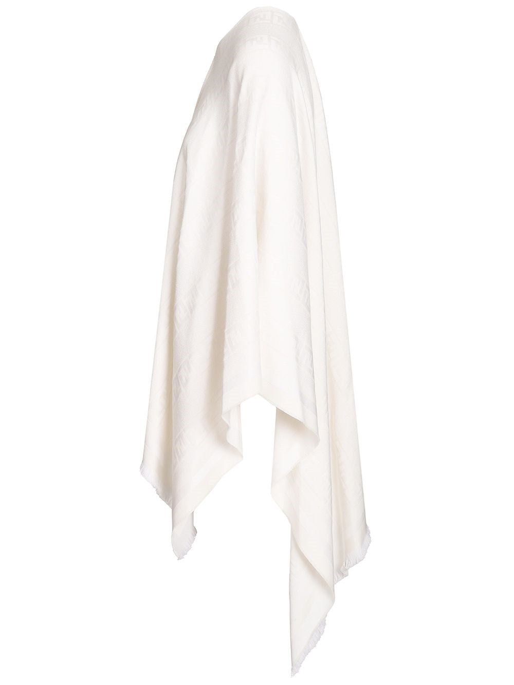 Fendi Women Ff Ivory Wool And Silk Poncho FENDI