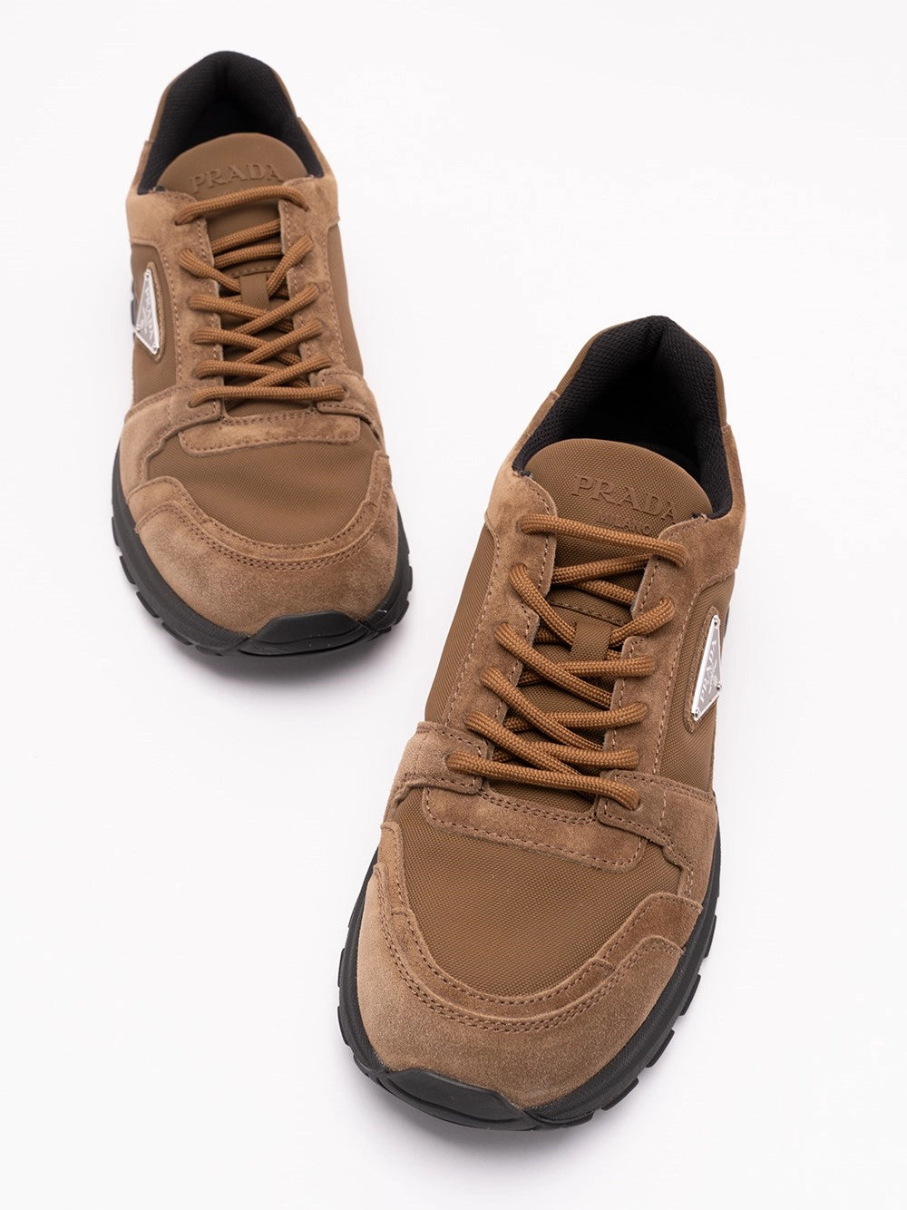 Prada Men Prax Suede And Re-Nylon Sneakers PRADA