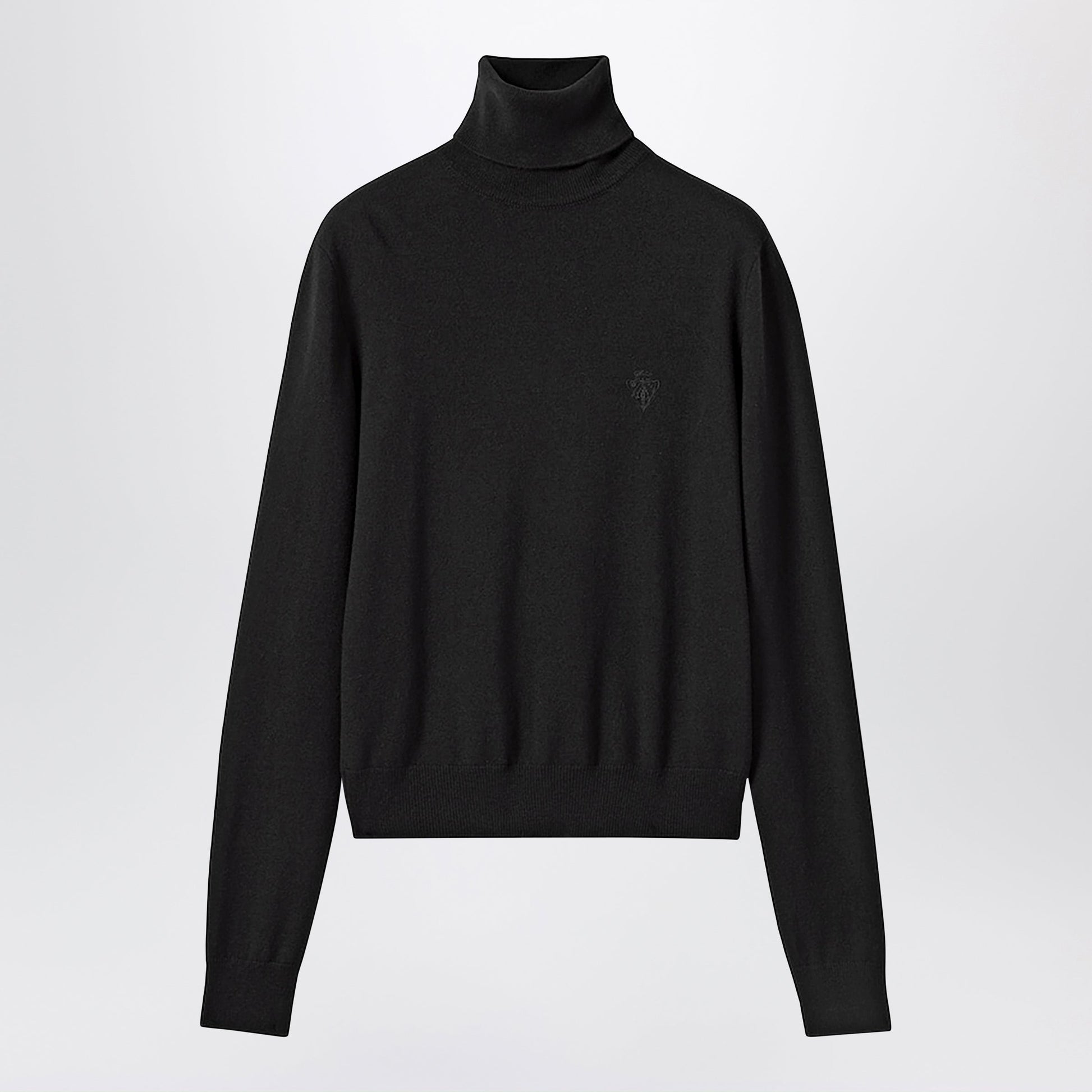 Gucci Black Wool Turtleneck With Logo Embroidery Women GUCCI