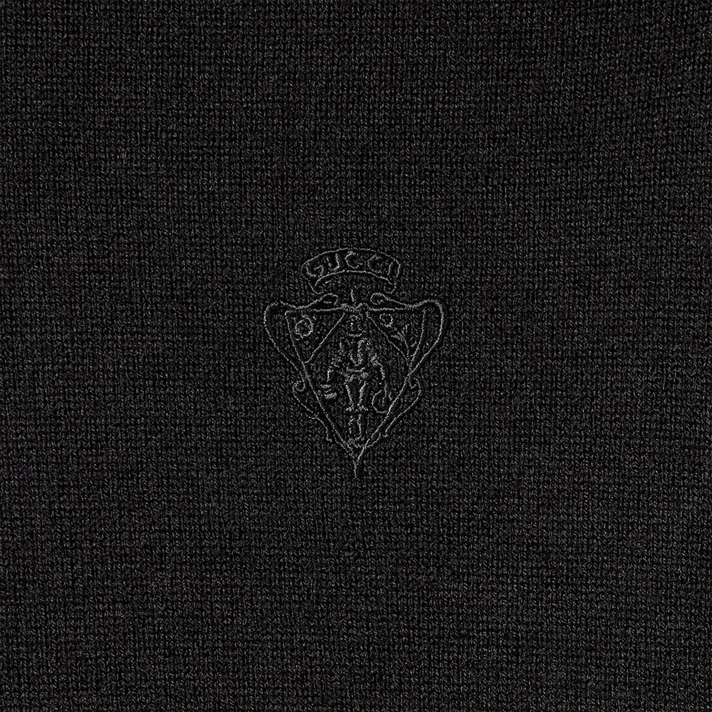 Gucci Black Wool Turtleneck With Logo Embroidery Women GUCCI