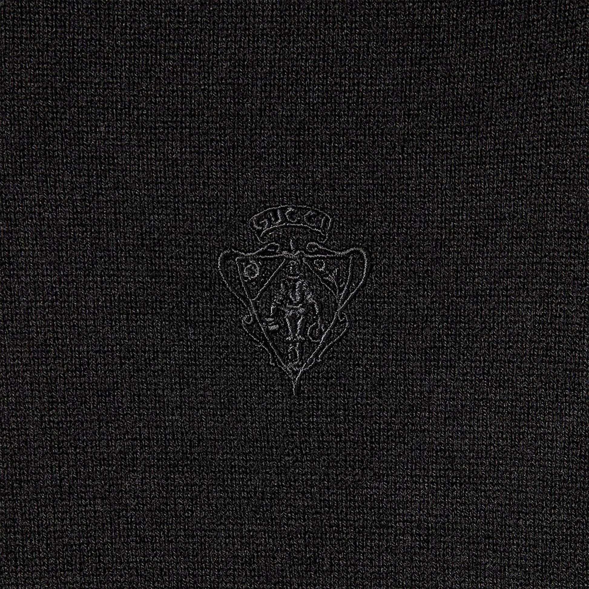 Gucci Black Wool Turtleneck With Logo Embroidery Women GUCCI