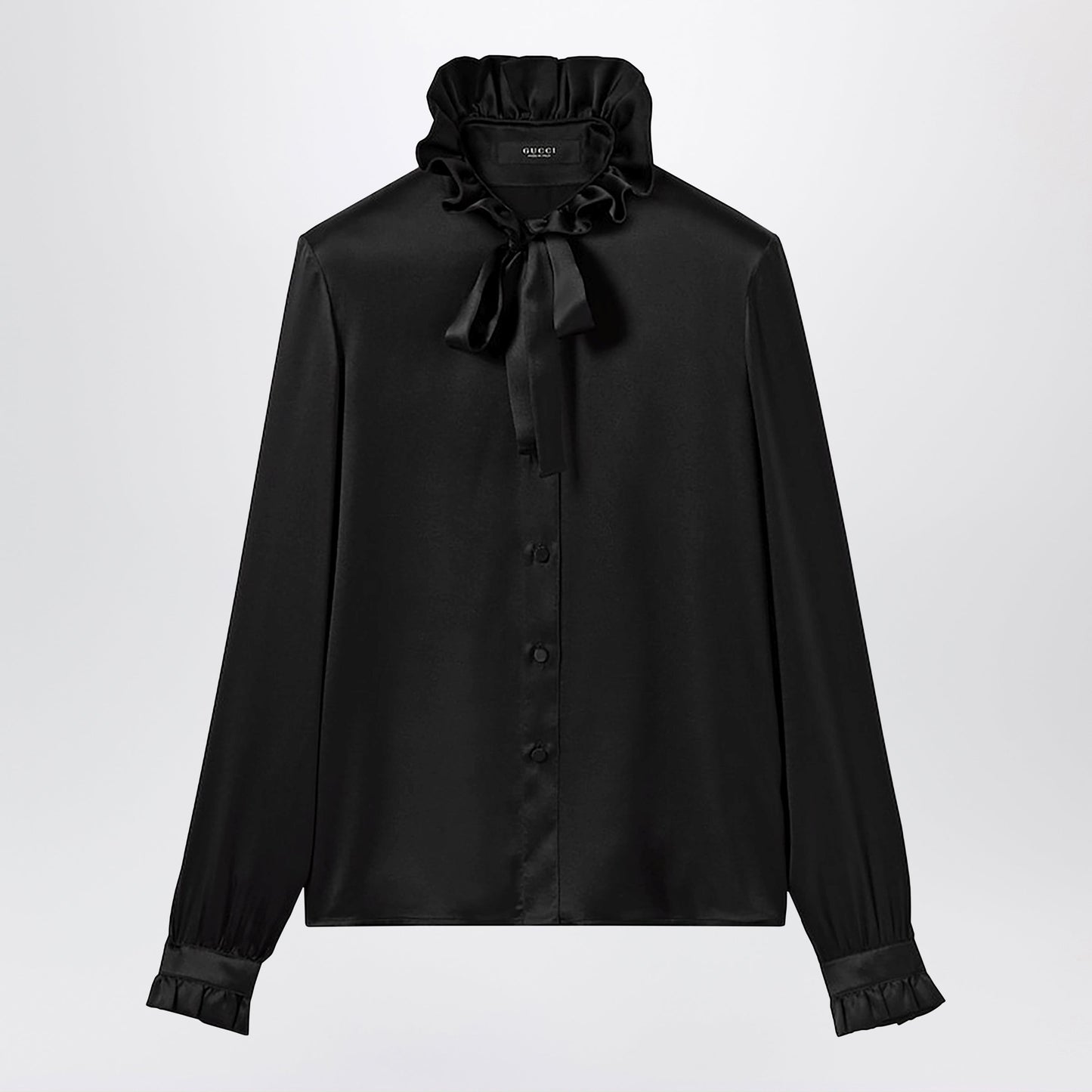 Gucci Silk Satin Shirt With A Knotted Bow Women GUCCI
