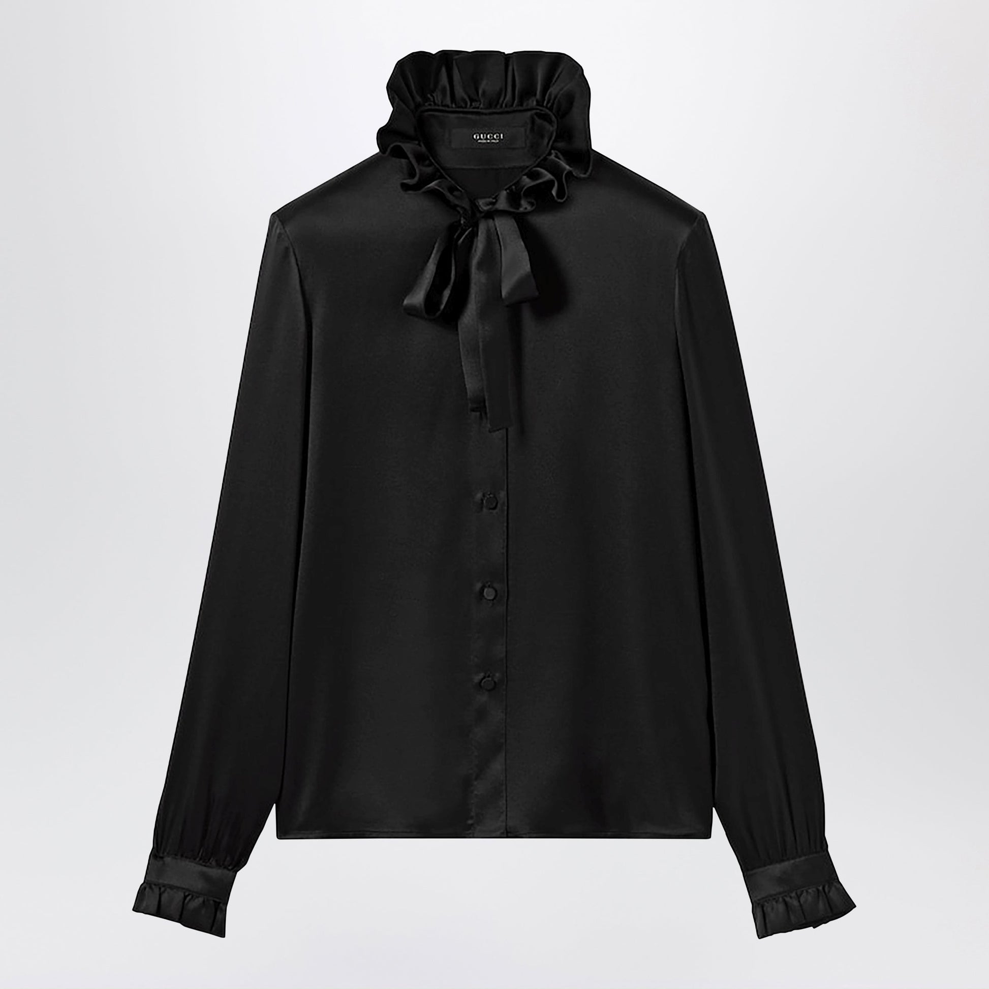 Gucci Silk Satin Shirt With A Knotted Bow Women GUCCI