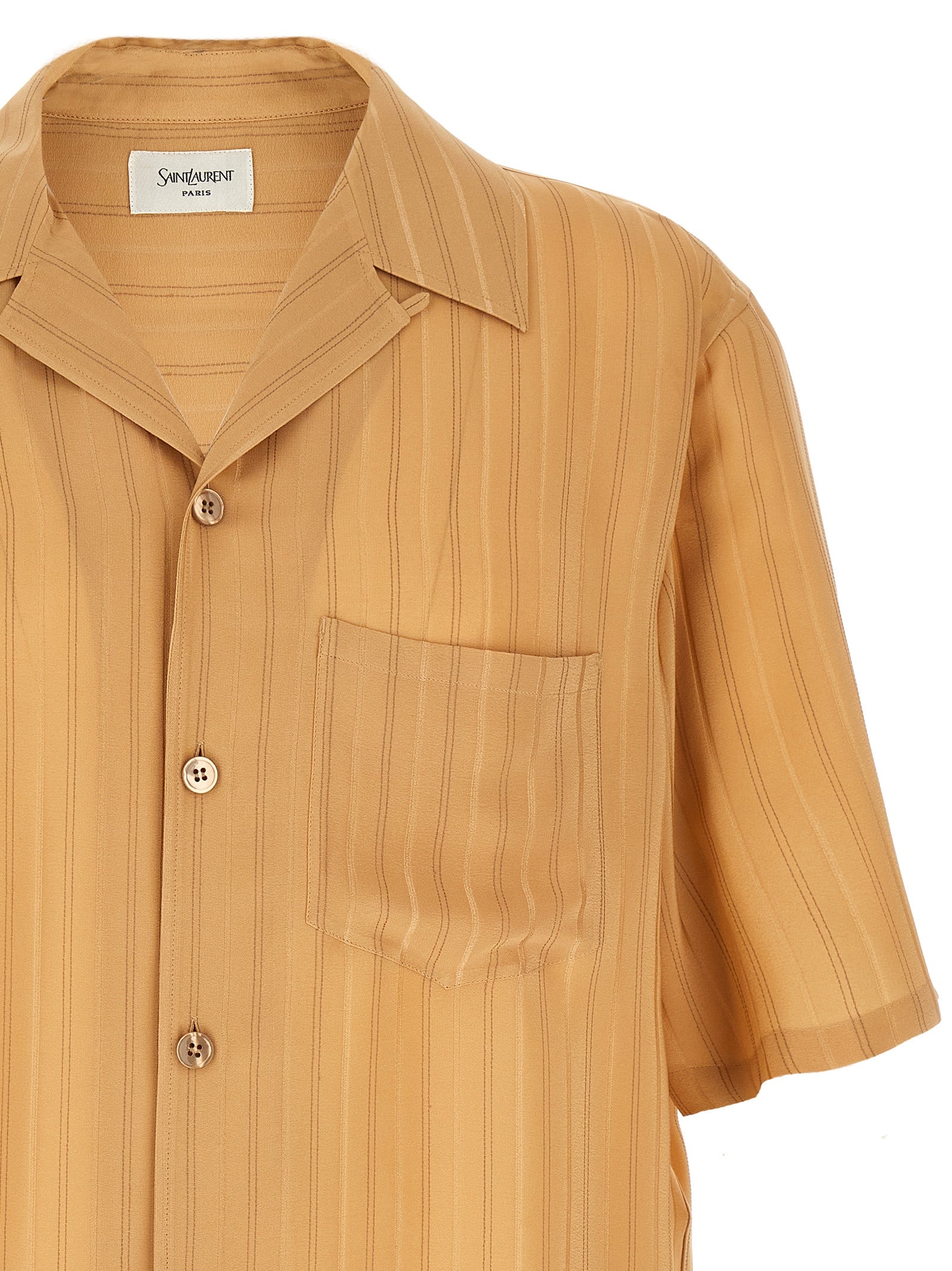 Saint Laurent Men Striped Silk Shirt SAINT LAURENT