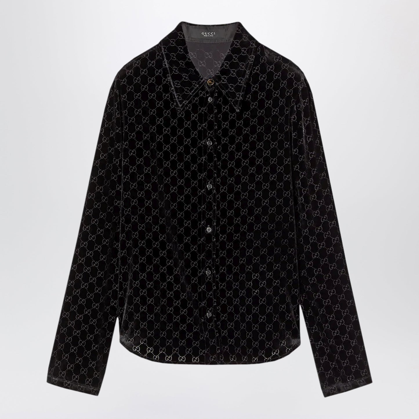 Gucci Gg Stretch Devore Velvet Shirt Men GUCCI