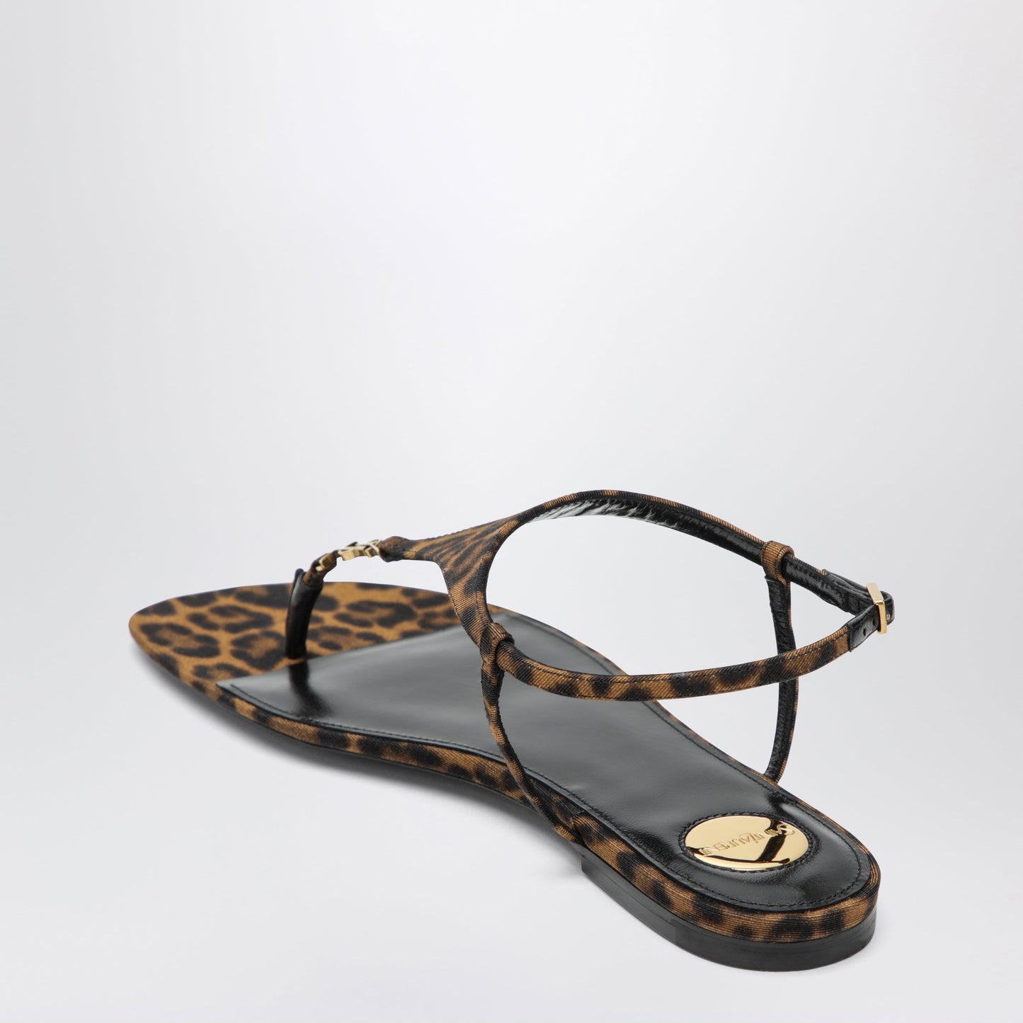 Saint Laurent Cassandre Sandals In Leopard-Print Grosgrain Women SAINT LAURENT