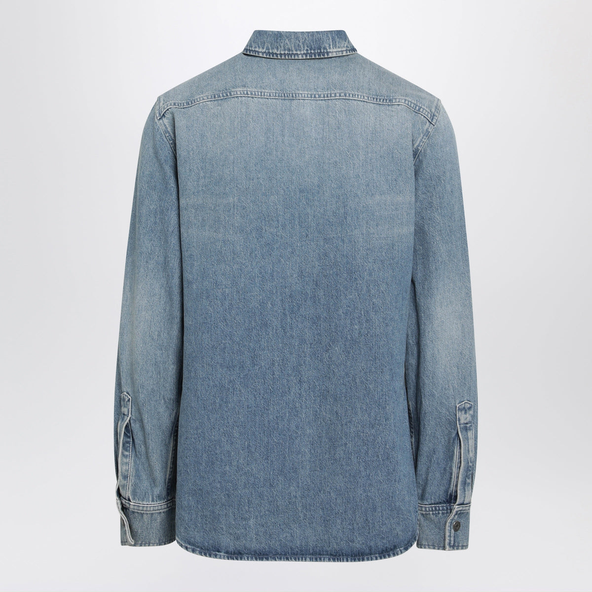 Gucci Light Blue Faded-Effect Denim Shirt Men GUCCI