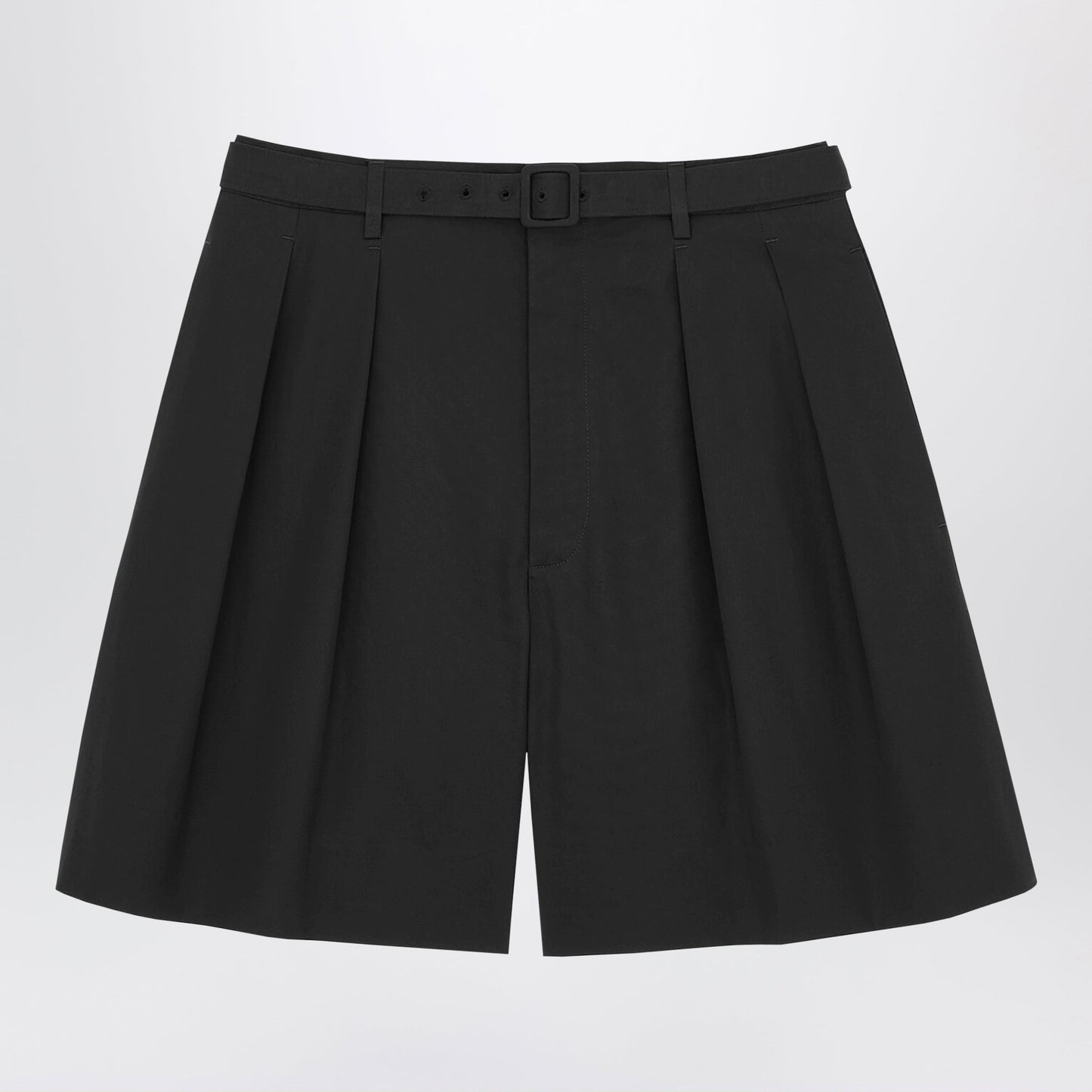Saint Laurent Black Belted Bermuda Shorts In Corone Fabric Men SAINT LAURENT