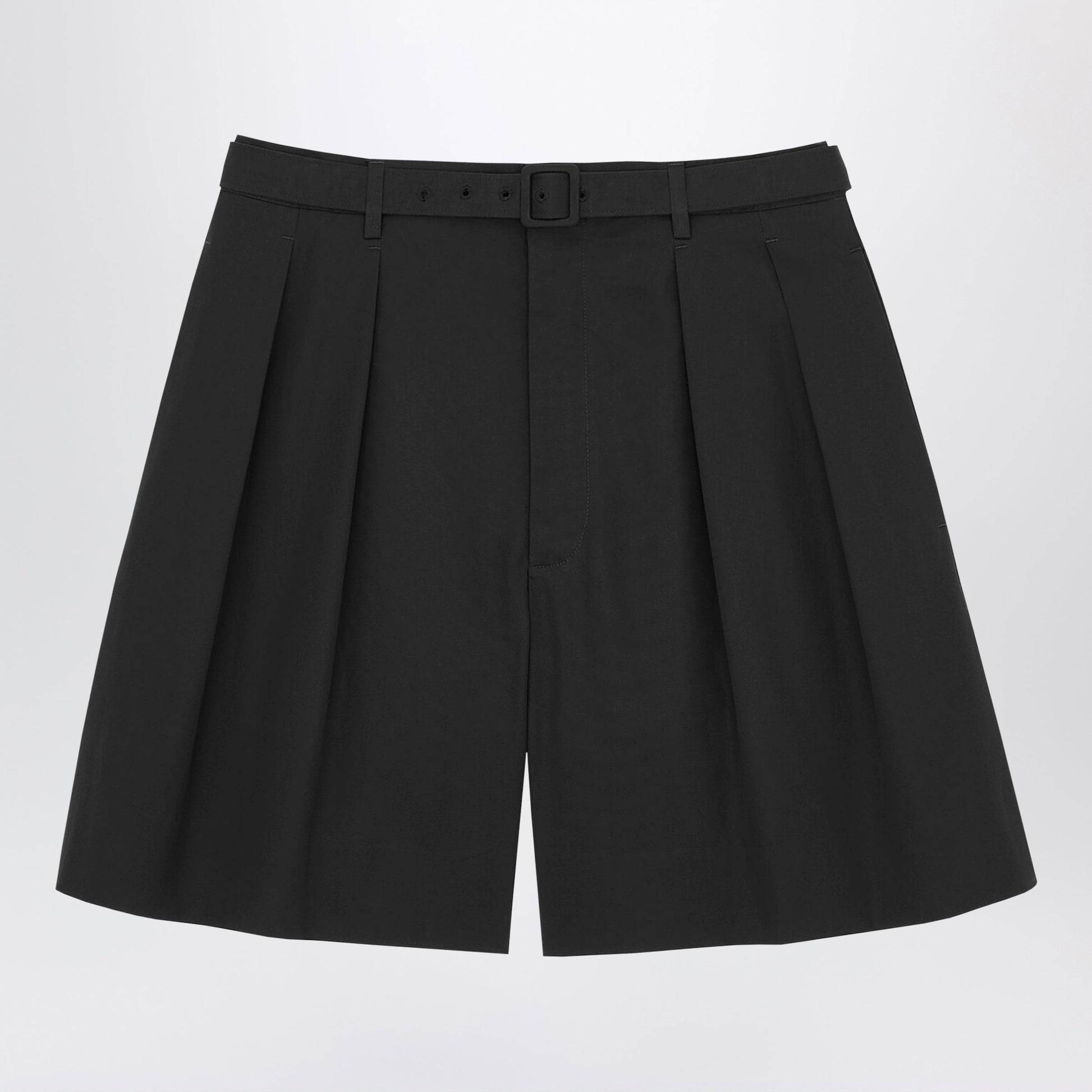 Saint Laurent Black Belted Bermuda Shorts In Corone Fabric Men SAINT LAURENT