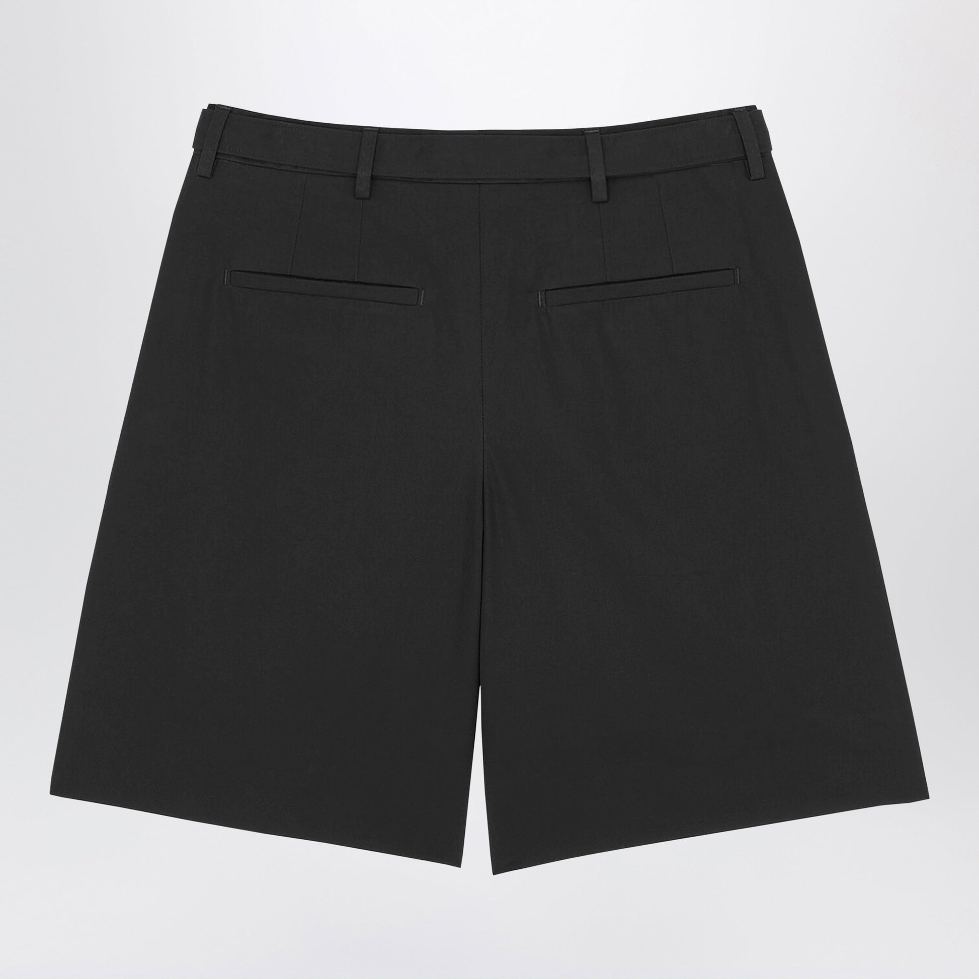 Saint Laurent Black Belted Bermuda Shorts In Corone Fabric Men SAINT LAURENT